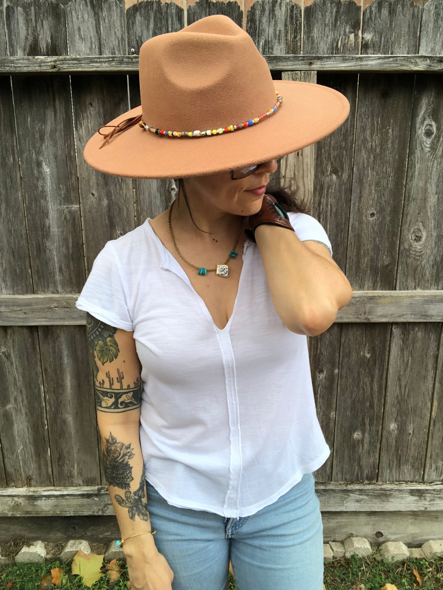 Rainbow African glass bead Hat band, colorful bead Hat Band