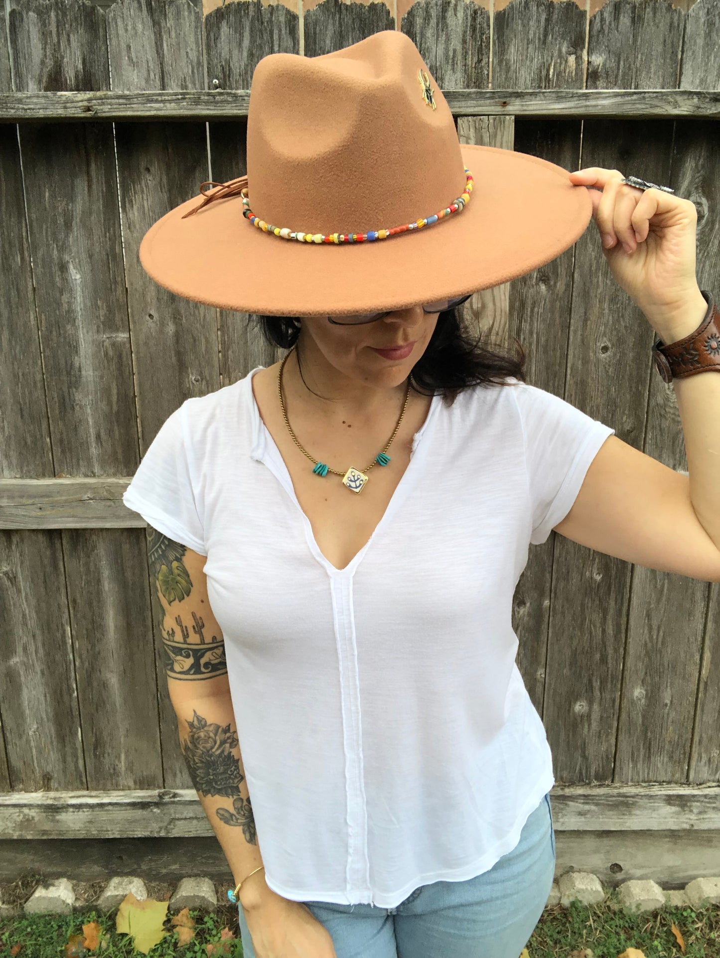 Rainbow African glass bead Hat band, colorful bead Hat Band