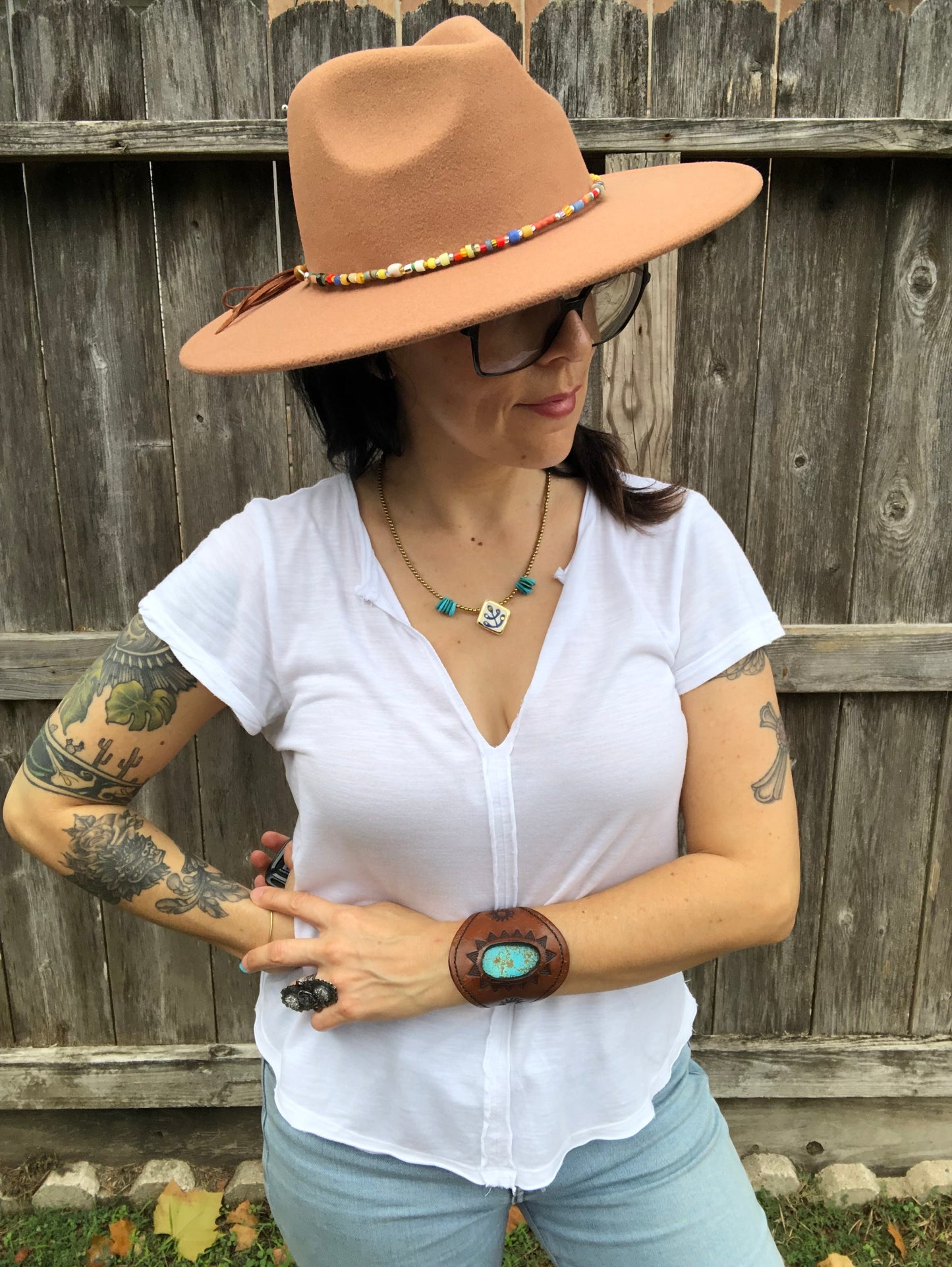 Rainbow African glass bead Hat band, colorful bead Hat Band