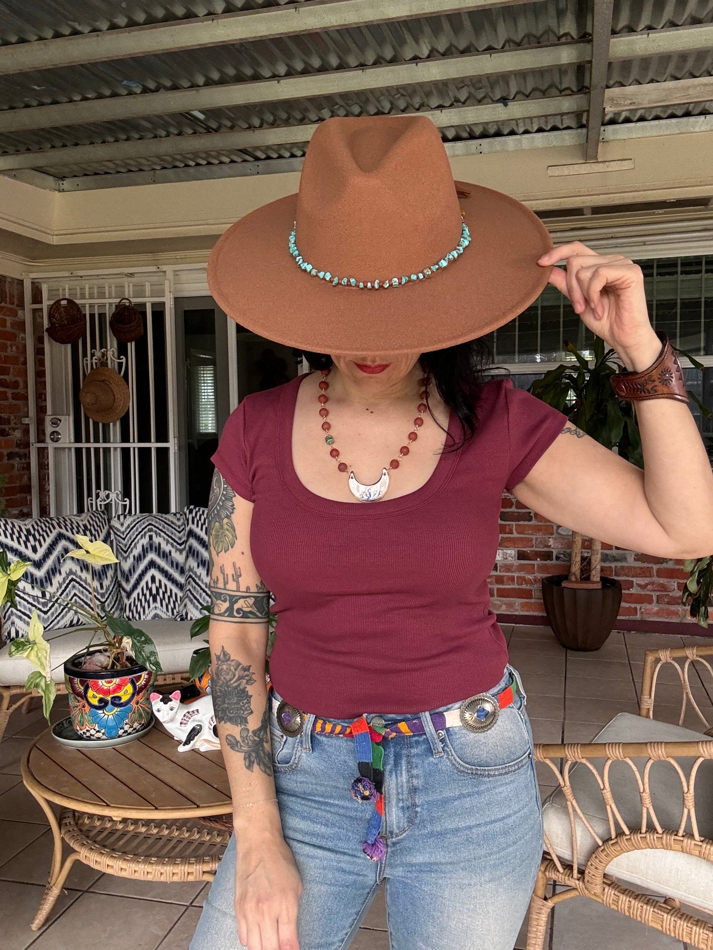 Turquoise bead Hat band