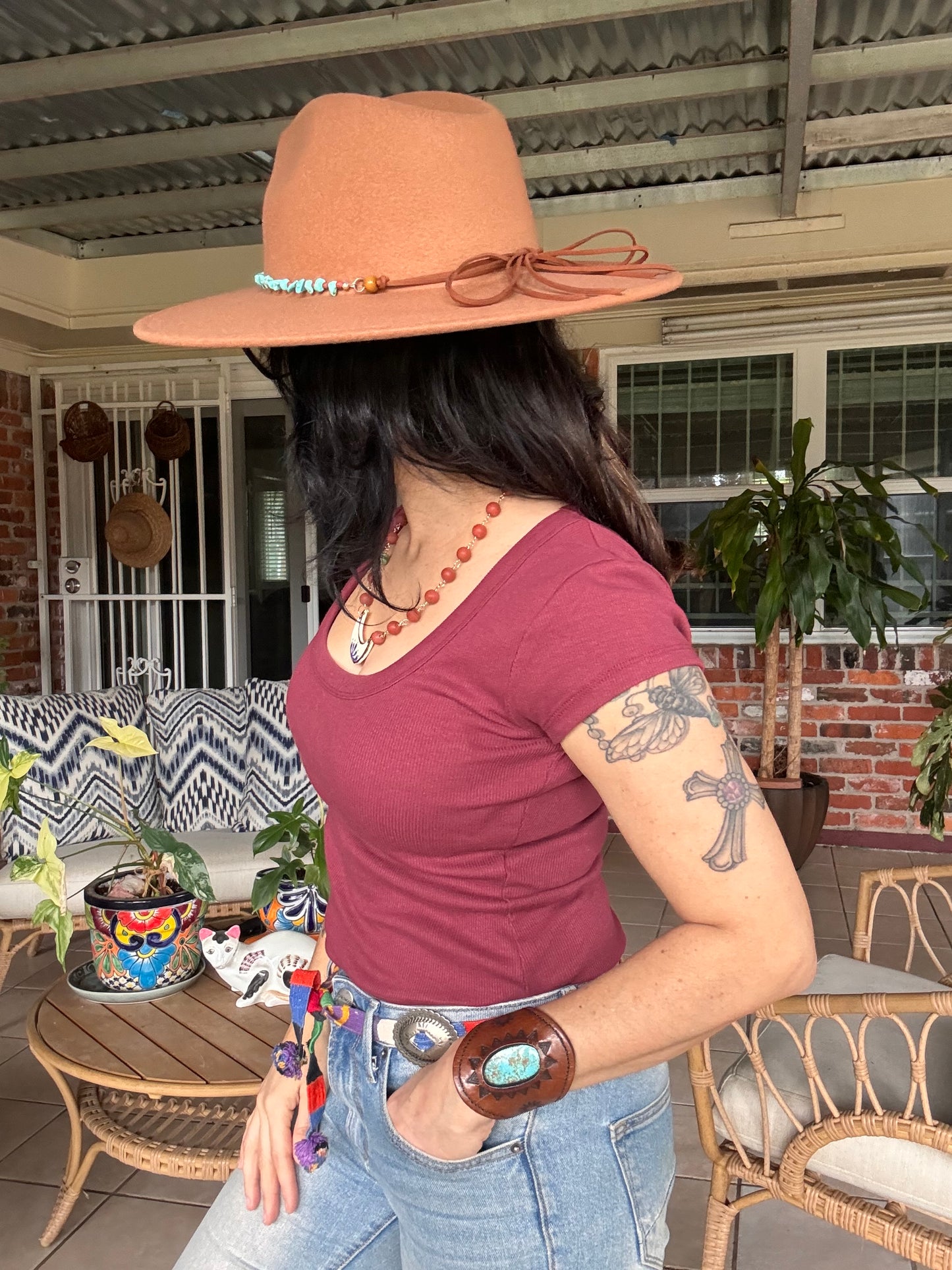 Turquoise bead Hat band