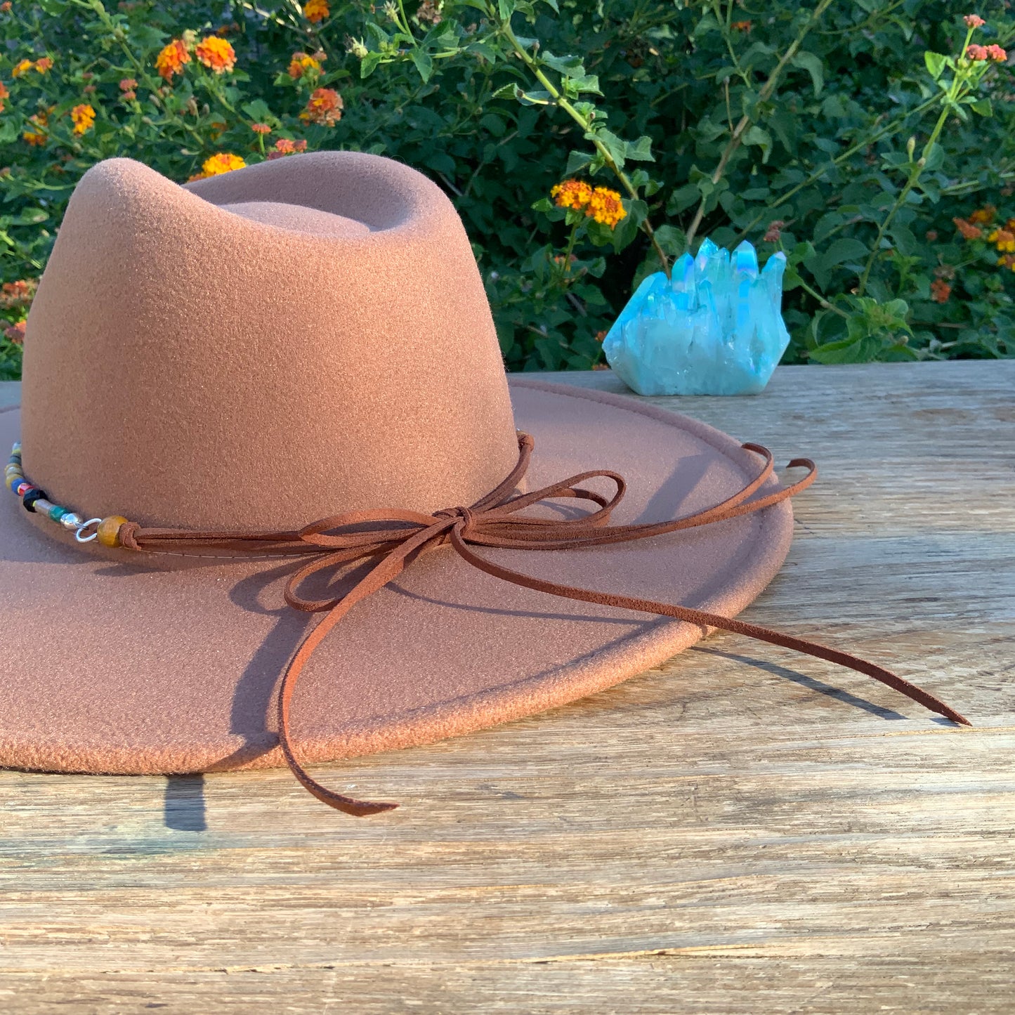 Rainbow African glass bead Hat band, colorful bead Hat Band