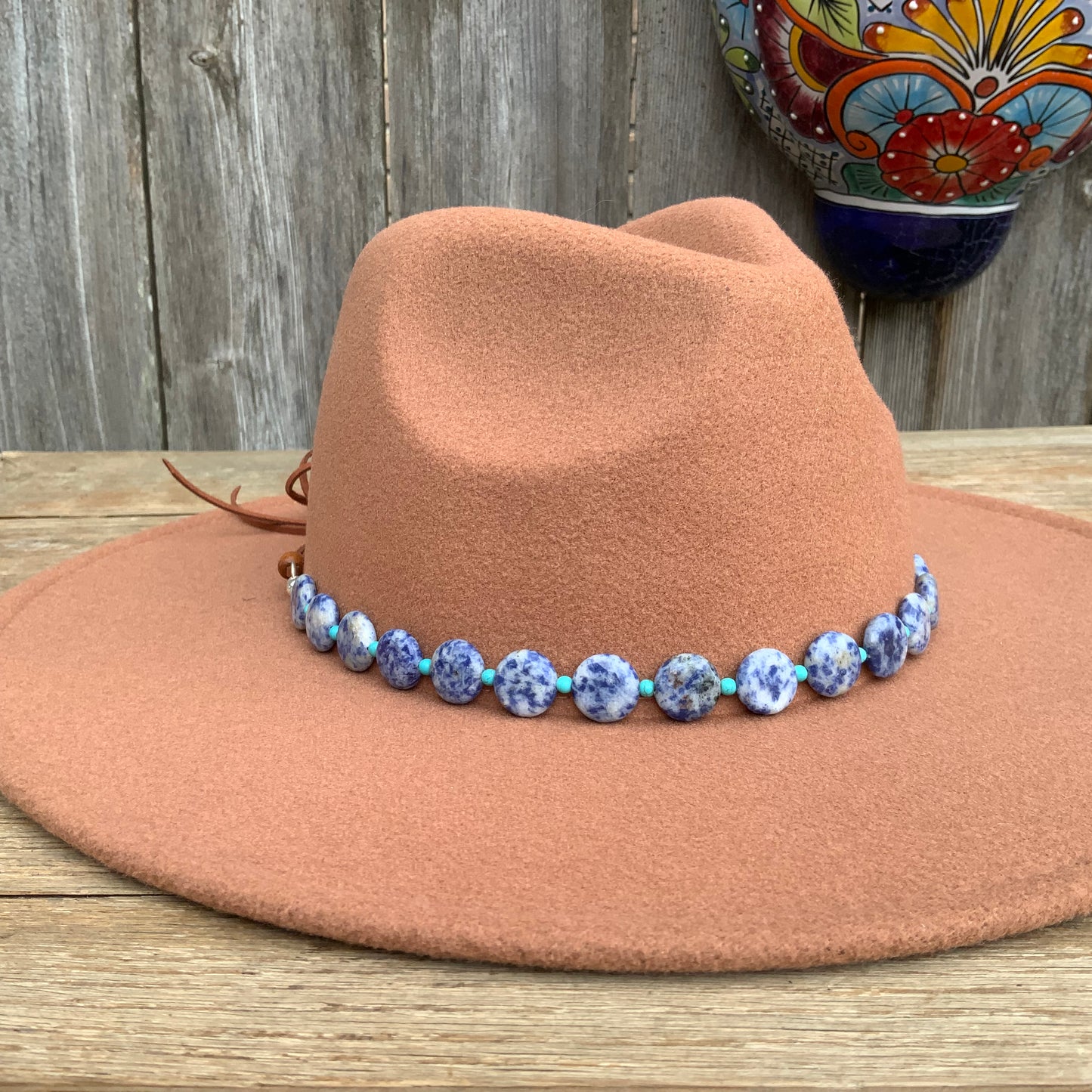 Sodalite Hatband, Blue Gemstone Hat Band