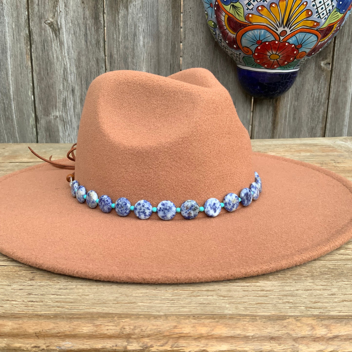 Sodalite Hatband, Blue Gemstone Hat Band