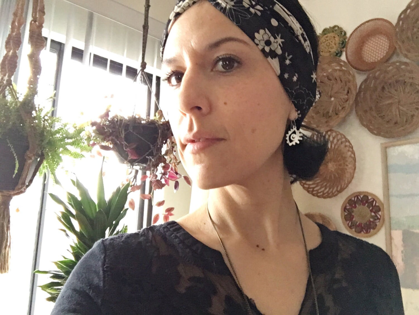 Handmade Aluminum Eye Dangle Earrings: Small Metal Ojo Jewelry