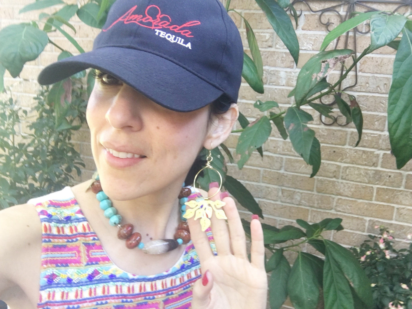 Houseplant earrings , Hammered metal pothos plant hoops, Greenery dangle earrings