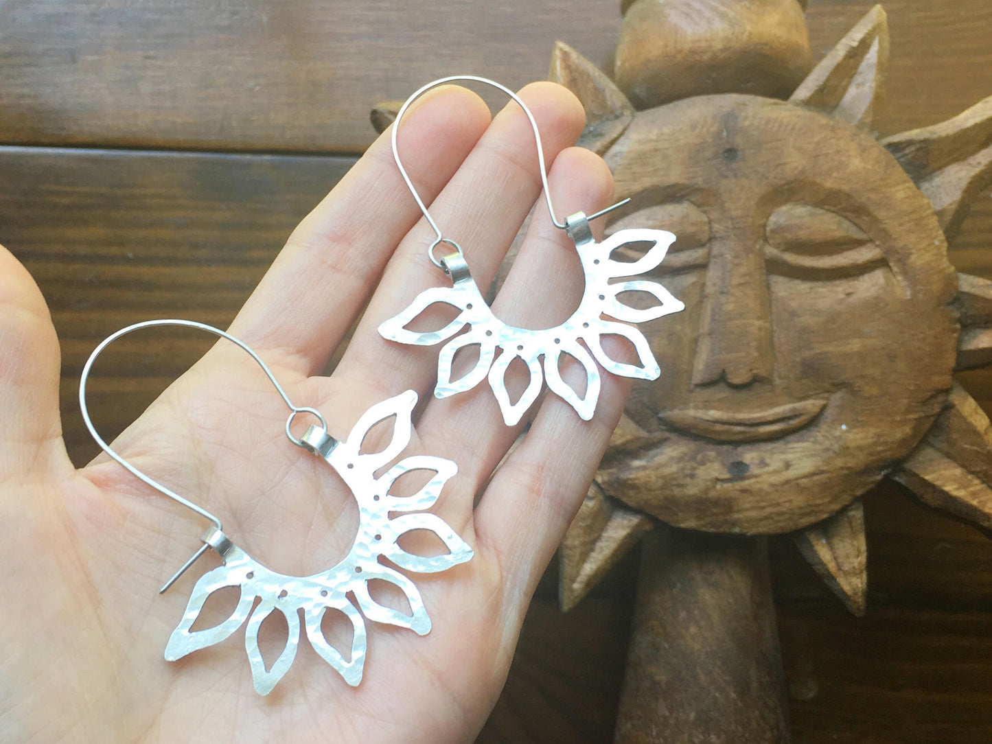 Handmade Sunflower Earrings: Aluminum , Copper, or Brass