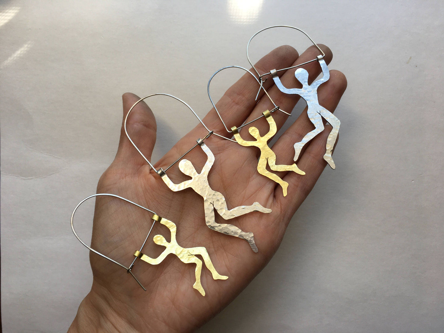Small Trapeze Artist Hoop Earrings: Handmade Circus Jewelry