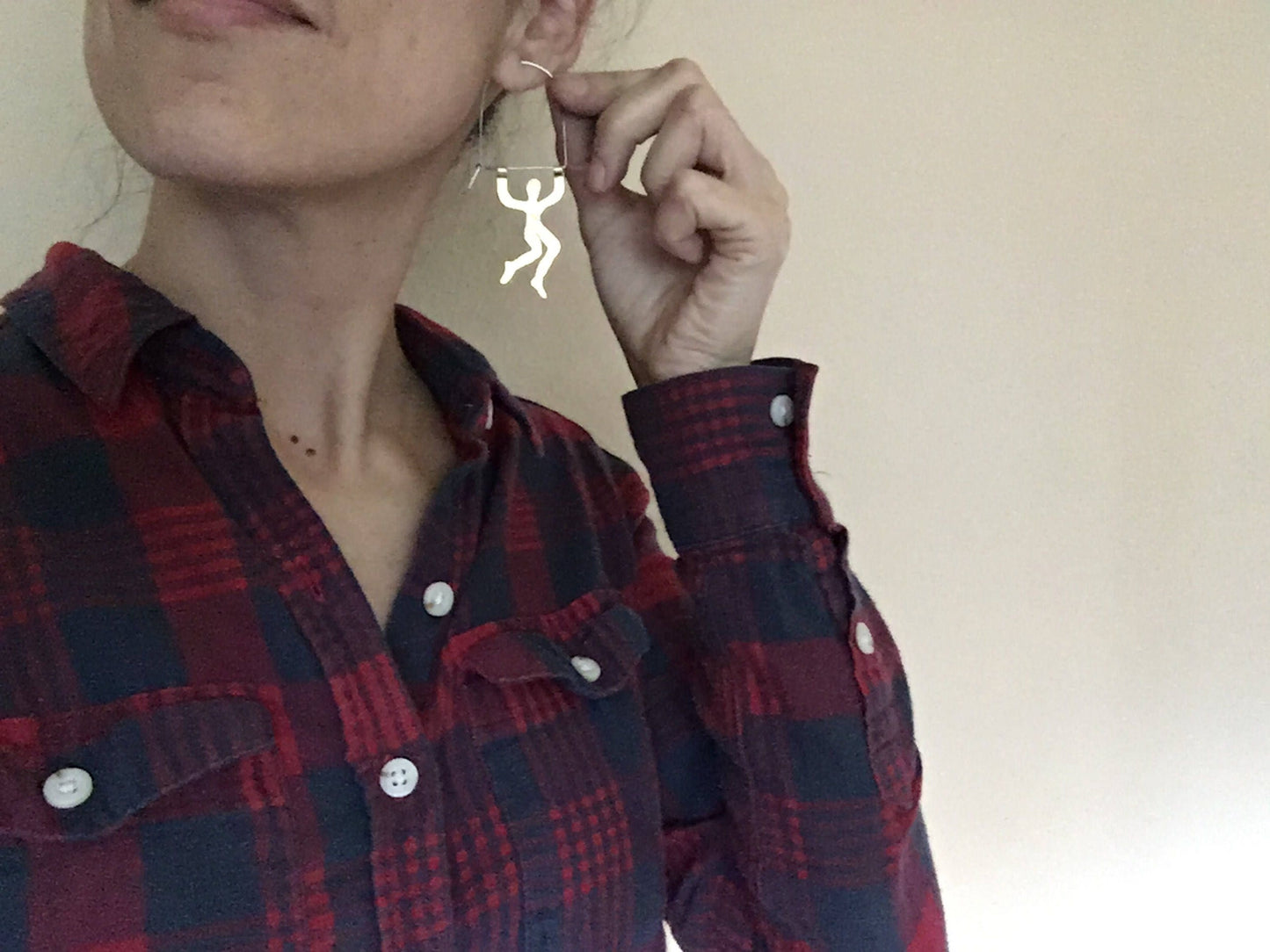 Small Trapeze Artist Hoop Earrings: Handmade Circus Jewelry