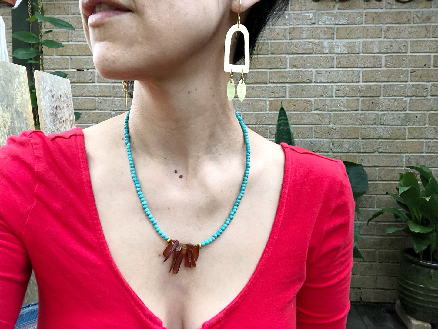 Hammered Brass Fringe Earrings: Wire Wrapped Dangle Jewelry