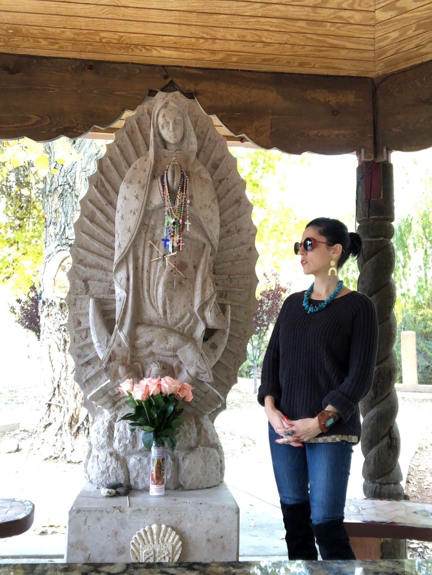 Turquoise & Brass Arc Earrings: Handmade Statement Jewelry