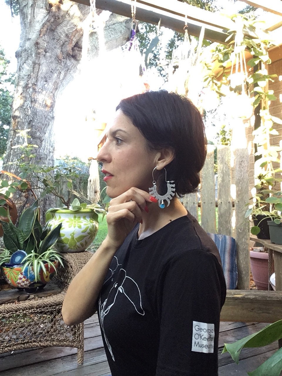 squash blossom hoop earrings , tribal turquoise earrings