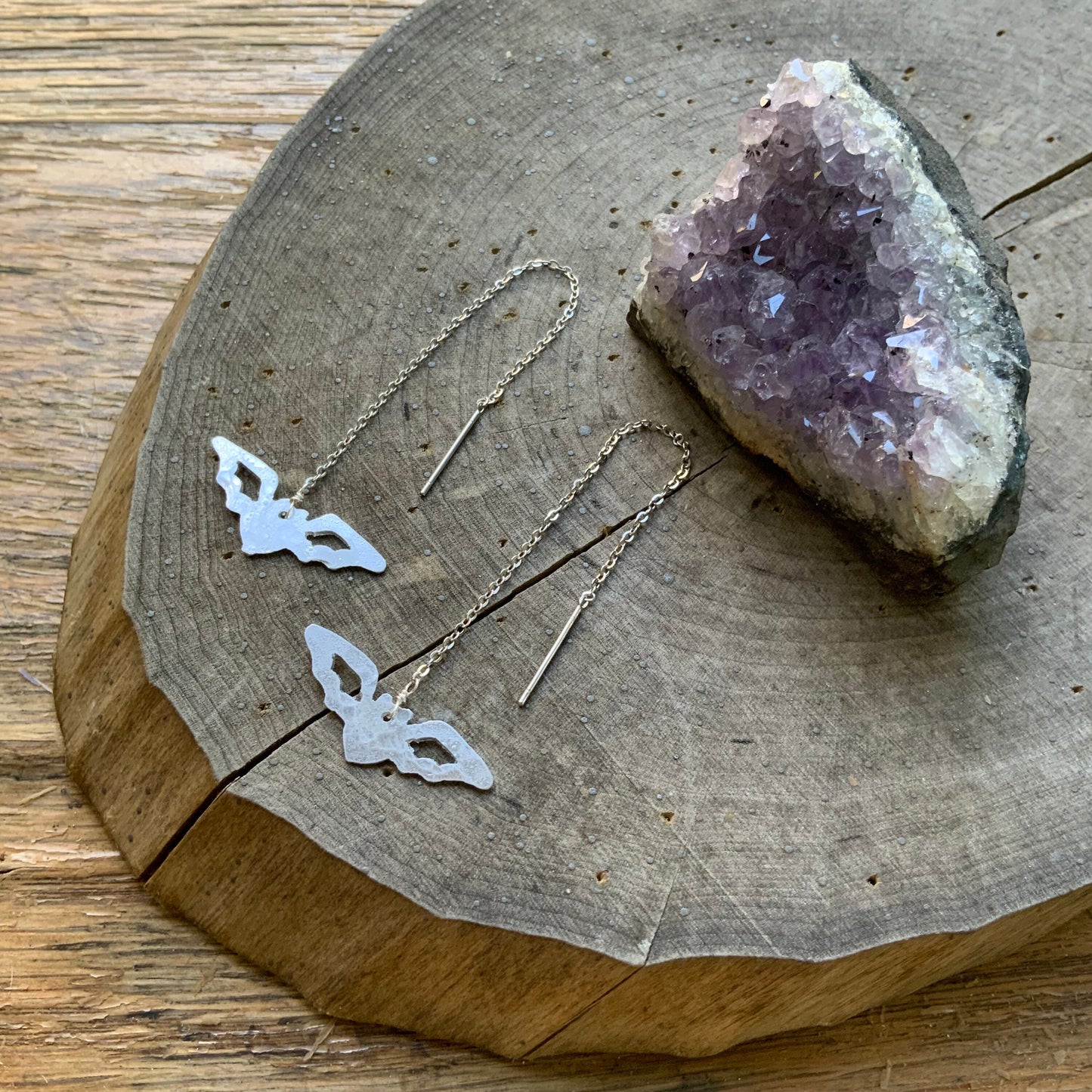 Bat Threader Earrings: Handmade Dangle Jewelry