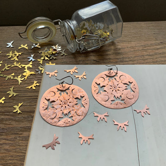 butterfly earrings , mariposa mandala earrings , insect jewelry