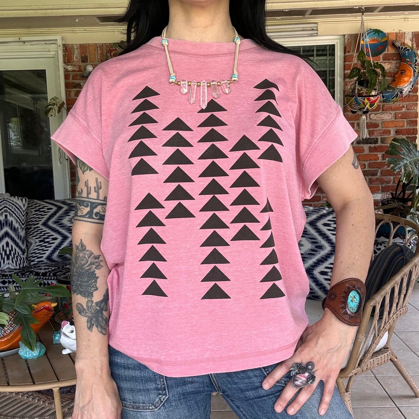 Quartz Crystal Point Necklace: Vegan Suede Cord with Blue Magnesite