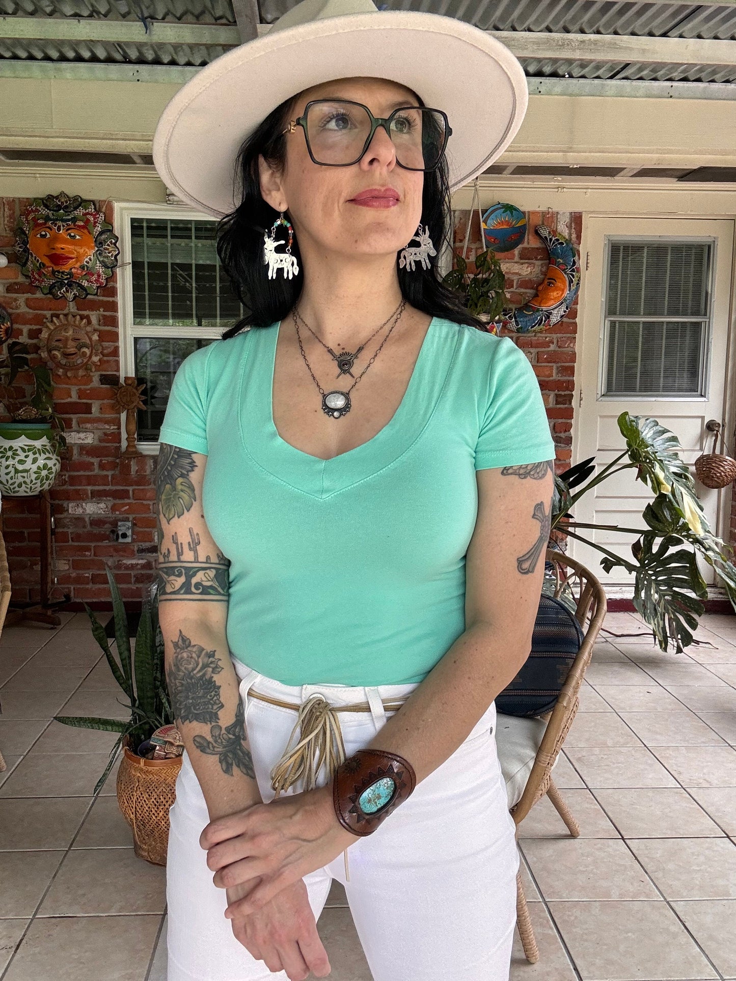 Handmade Celestial Donkey Earrings: Aluminum & Rainbow Glass Beads