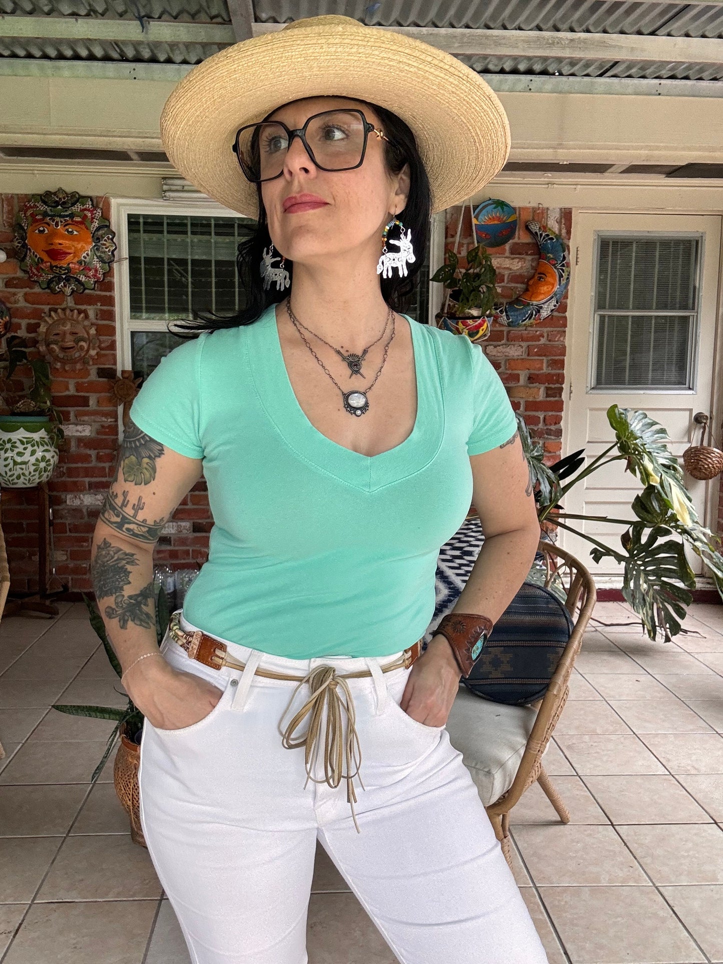 Handmade Celestial Donkey Earrings: Aluminum & Rainbow Glass Beads