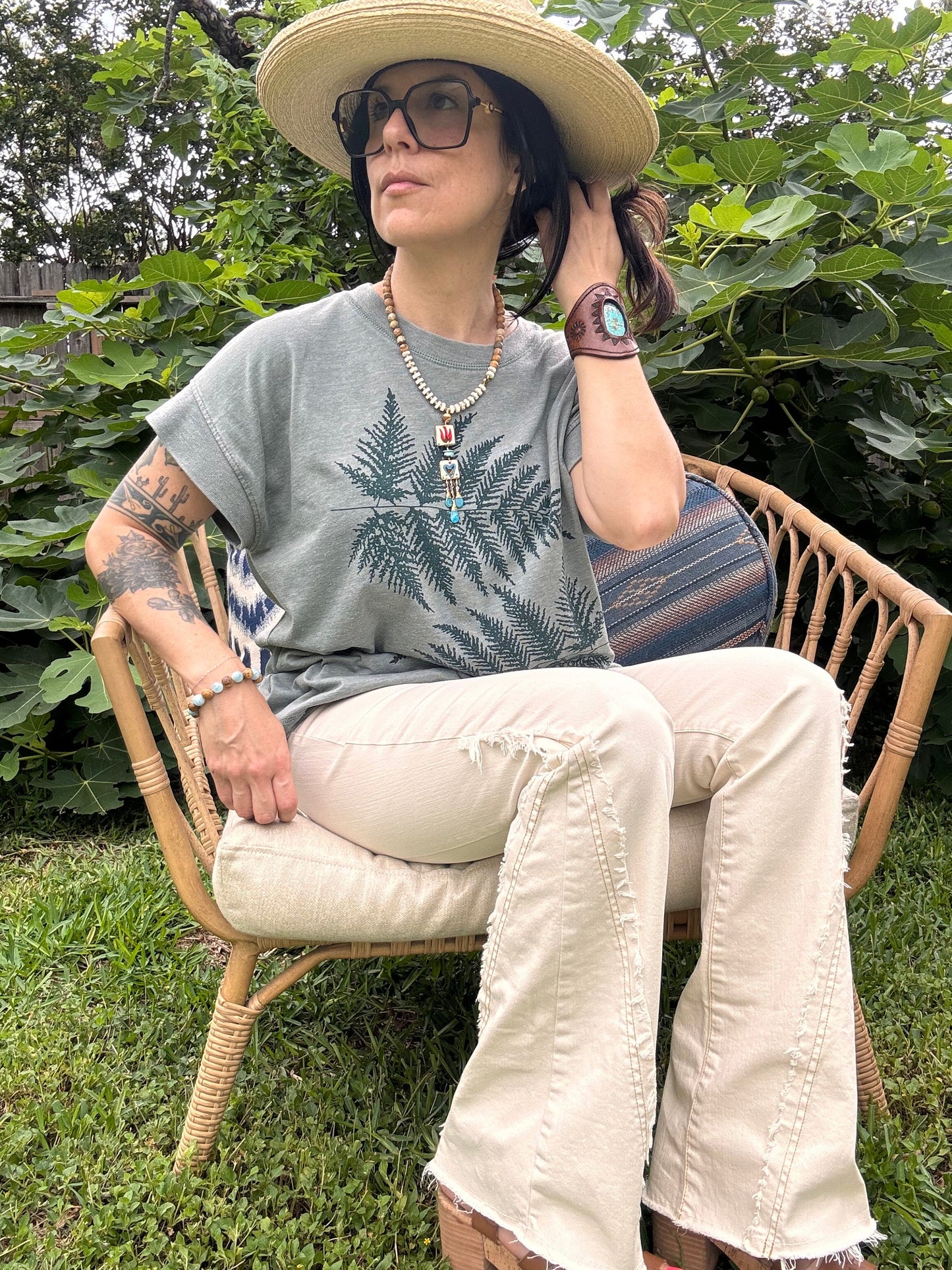 Handmade Ceramic Milagro Tile Necklace: Turquoise & Jasper