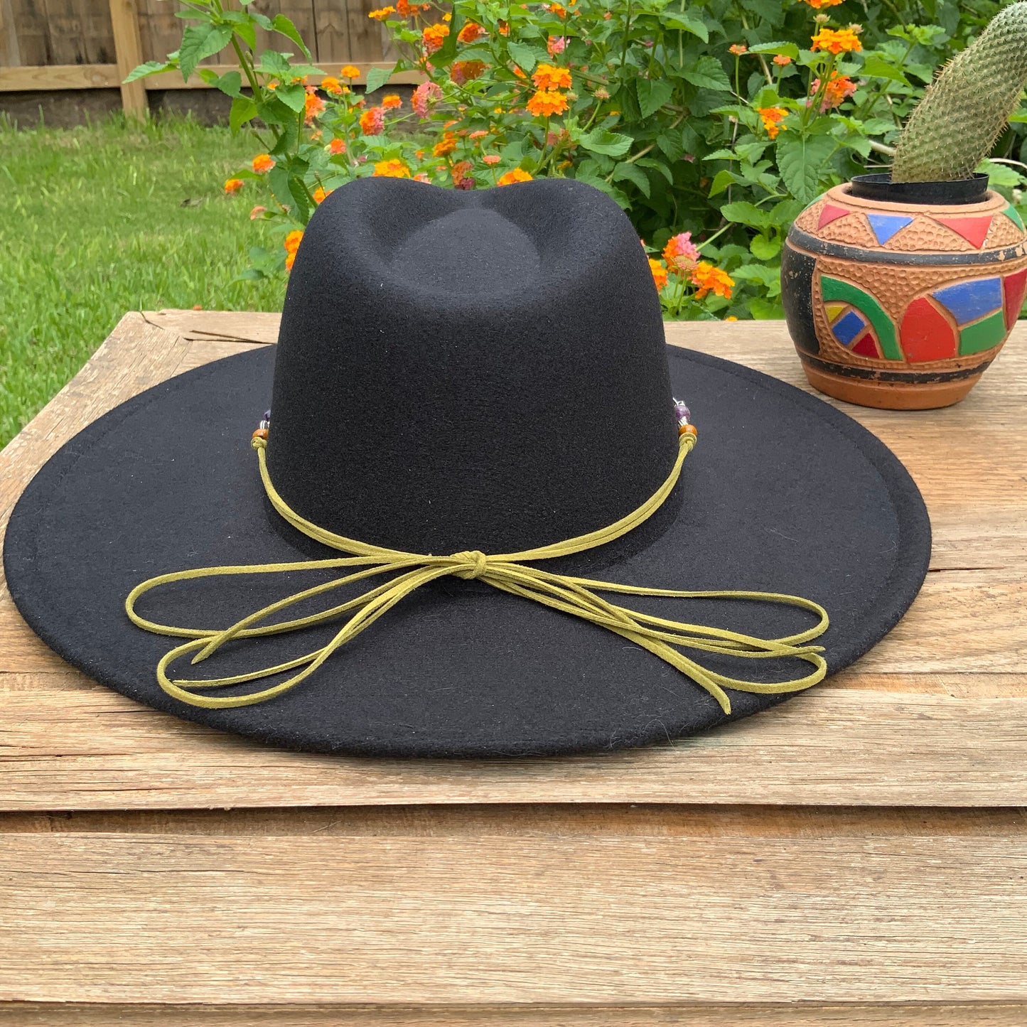 Fluorite and Kiwi Jasper Hatband, Gemstone Hat Band