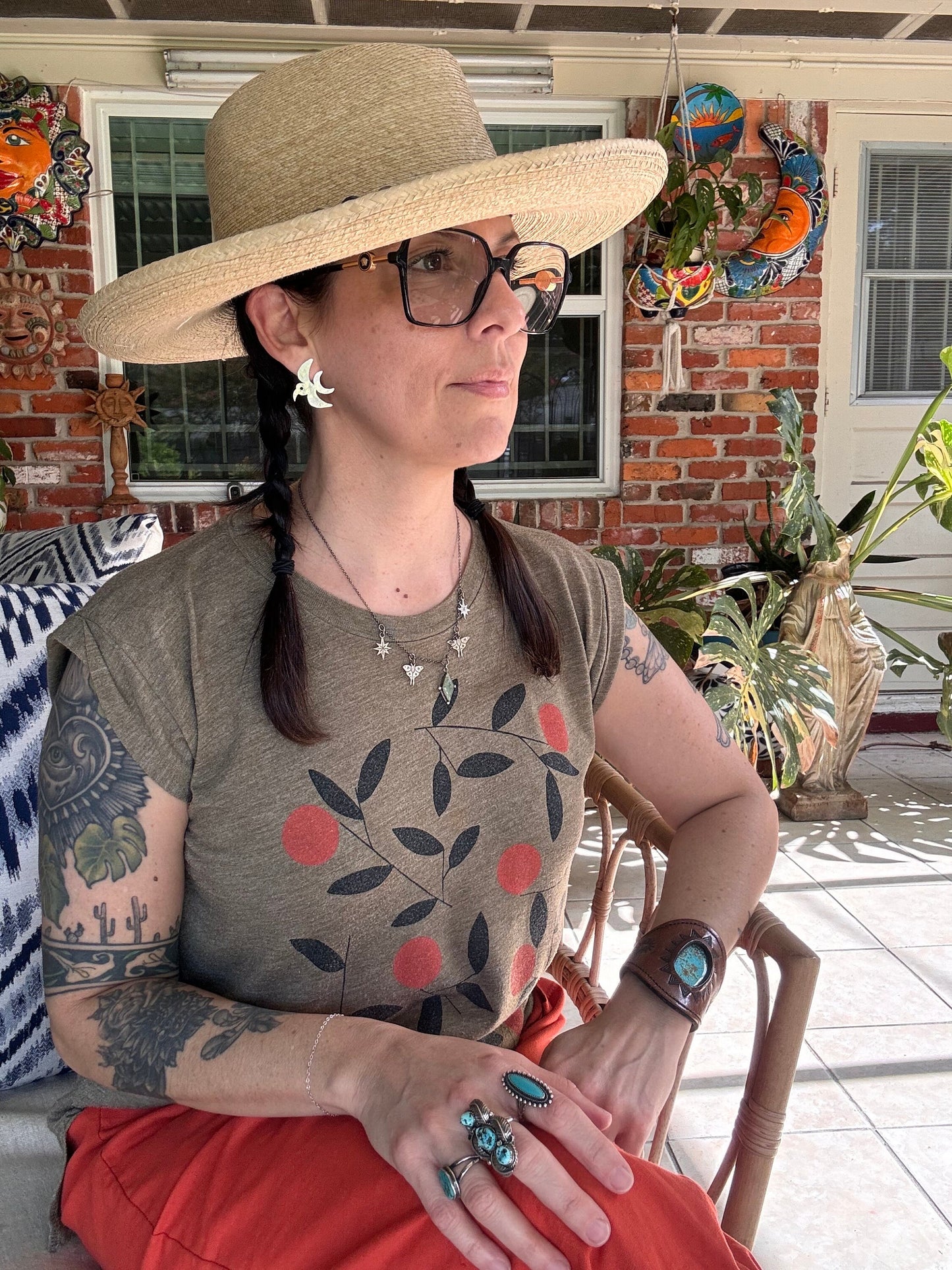 Handmade Sterling Silver Bird Post Earrings: Folk Bird earring Design