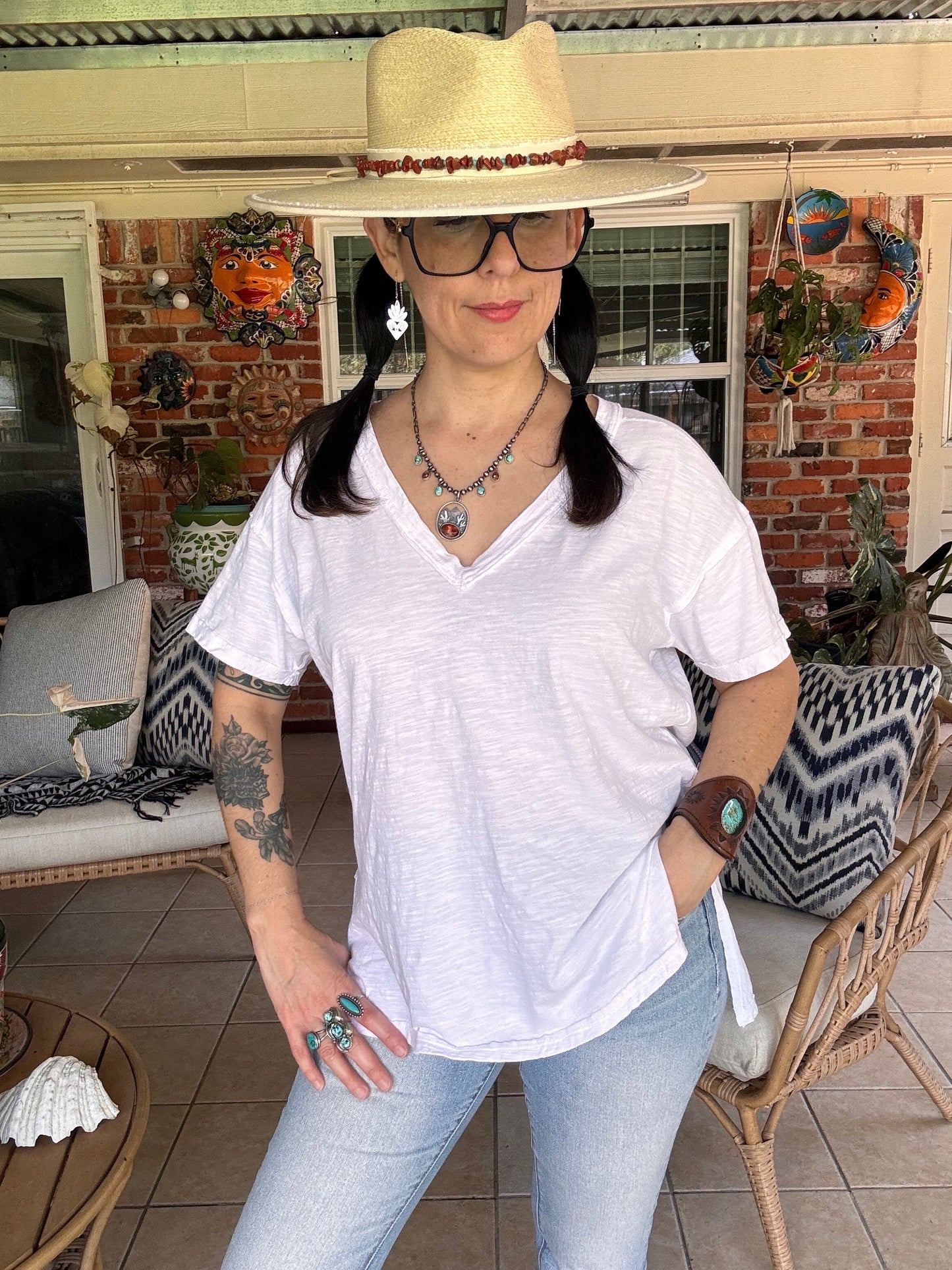 Red Jasper & Turquoise Hat Band: Southwestern Style Gemstone