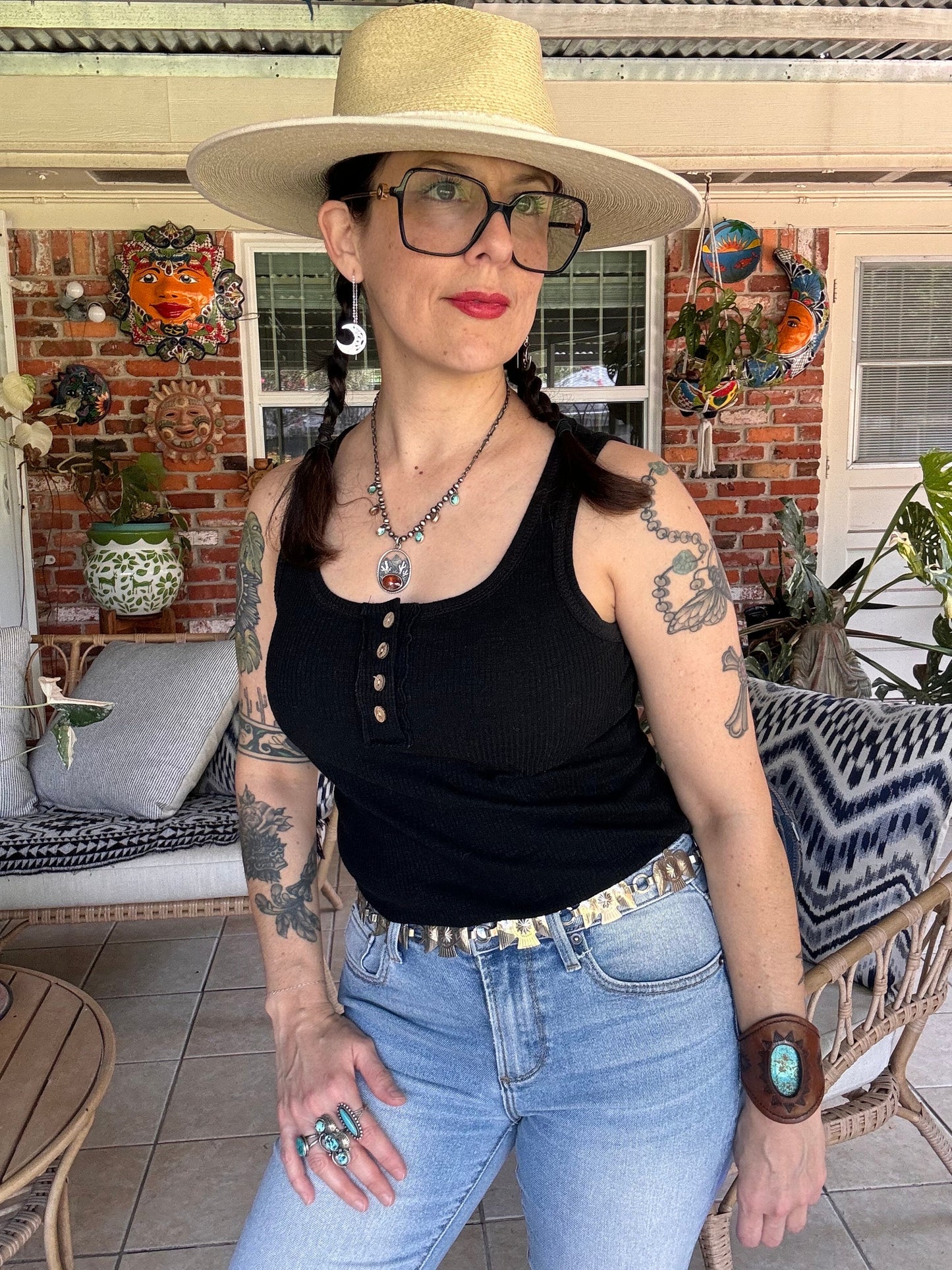 Handmade Crescent Moon Threader Earrings: Stainless Steel Dangle Jewelry