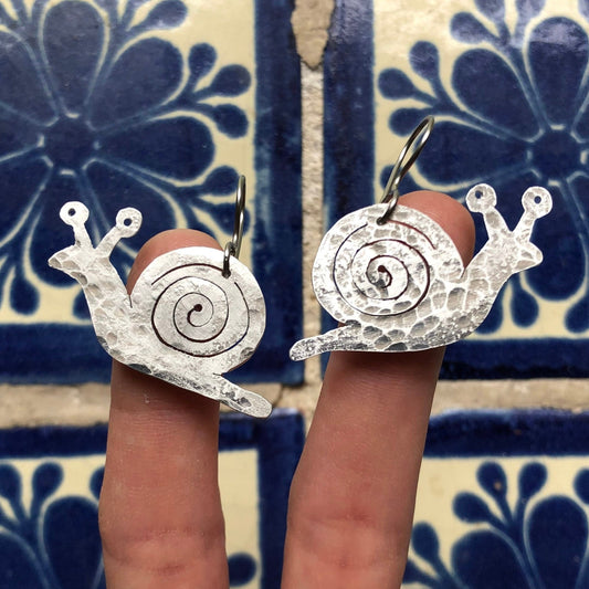 Handmade Aluminum Snail Earrings: Garden Jewelry
