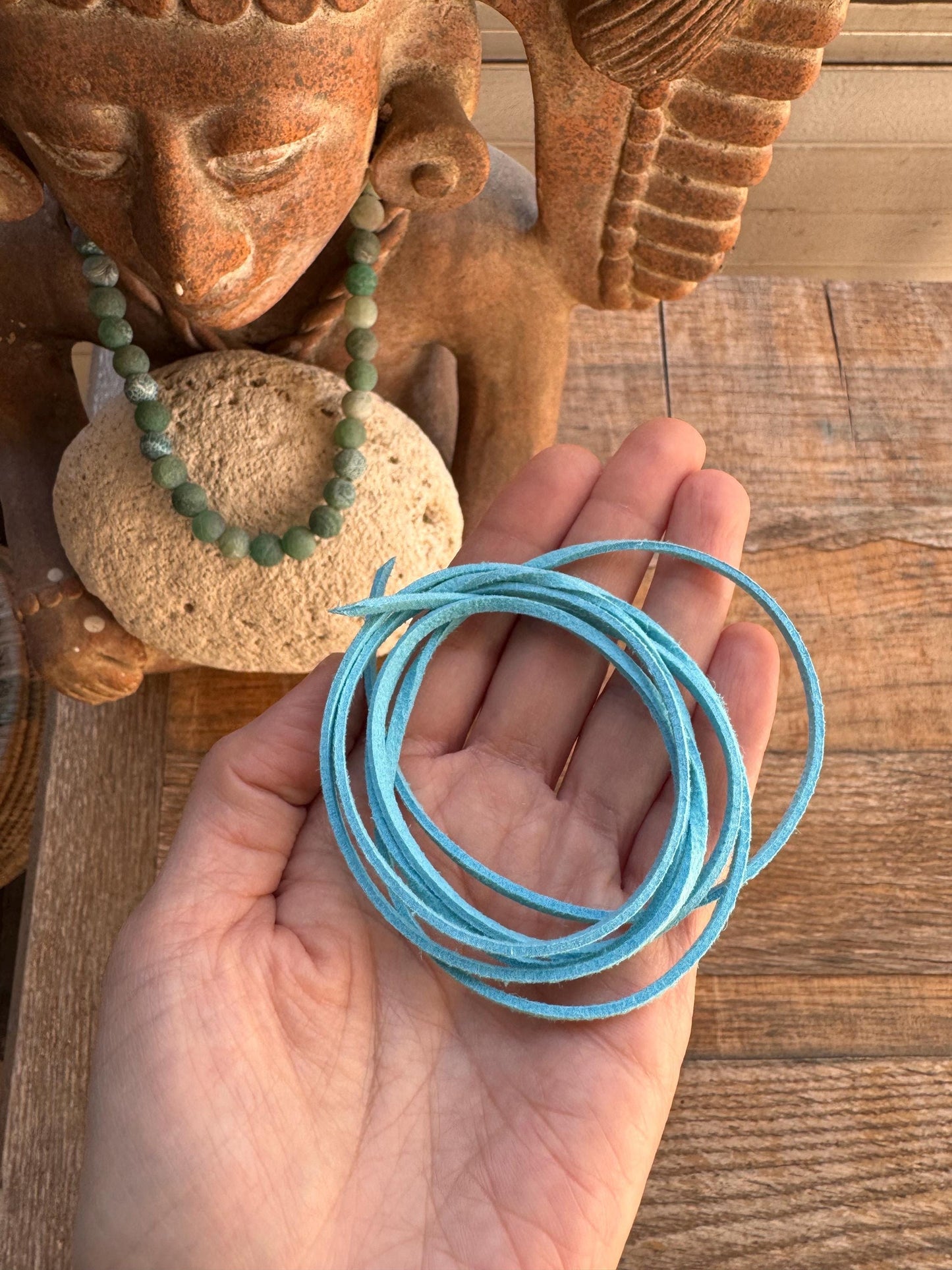 Handmade Fish Skeleton Hat Band: Aluminum, Coral & Wood Beads