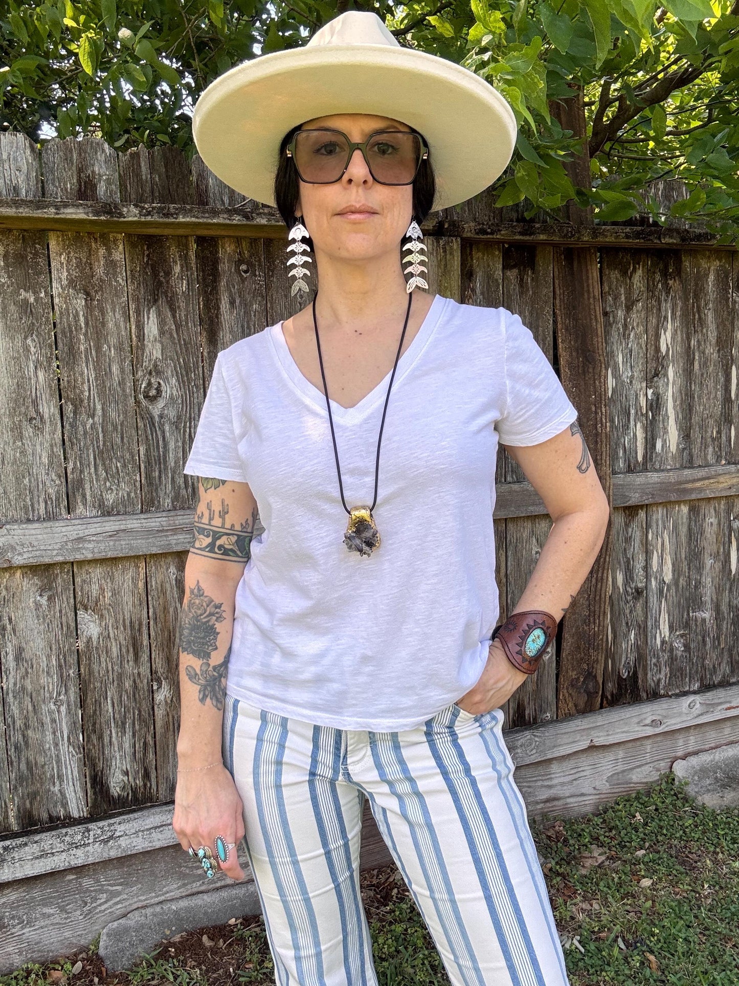 Handmade Fish Bone Earrings: Sawn Aluminum, Brass, or Copper