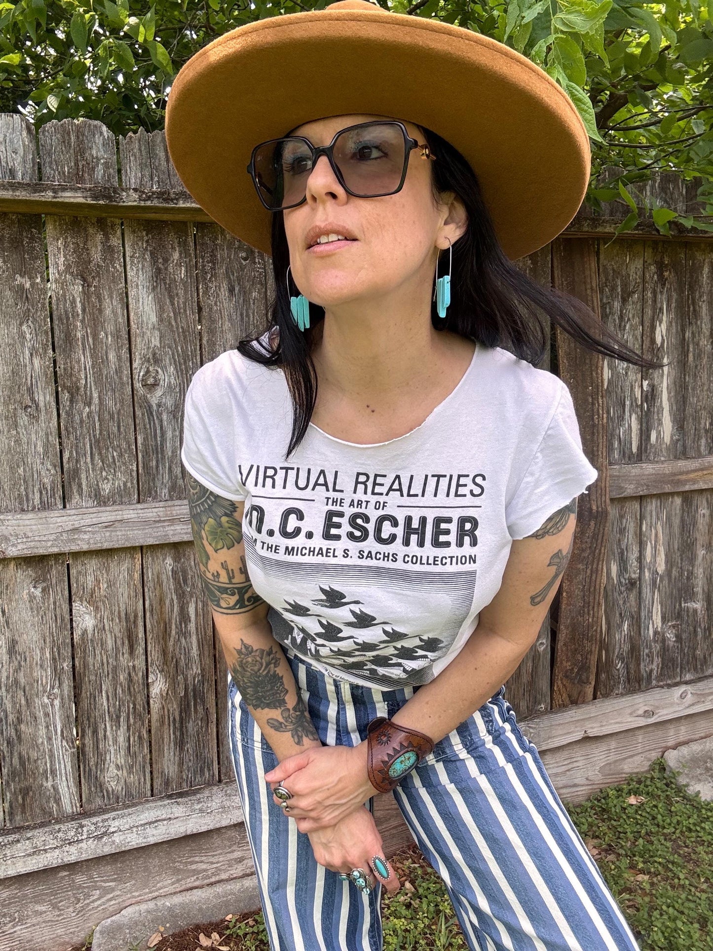 Blue Magnesite Stone Hoop Earrings: Modern Southwestern Style