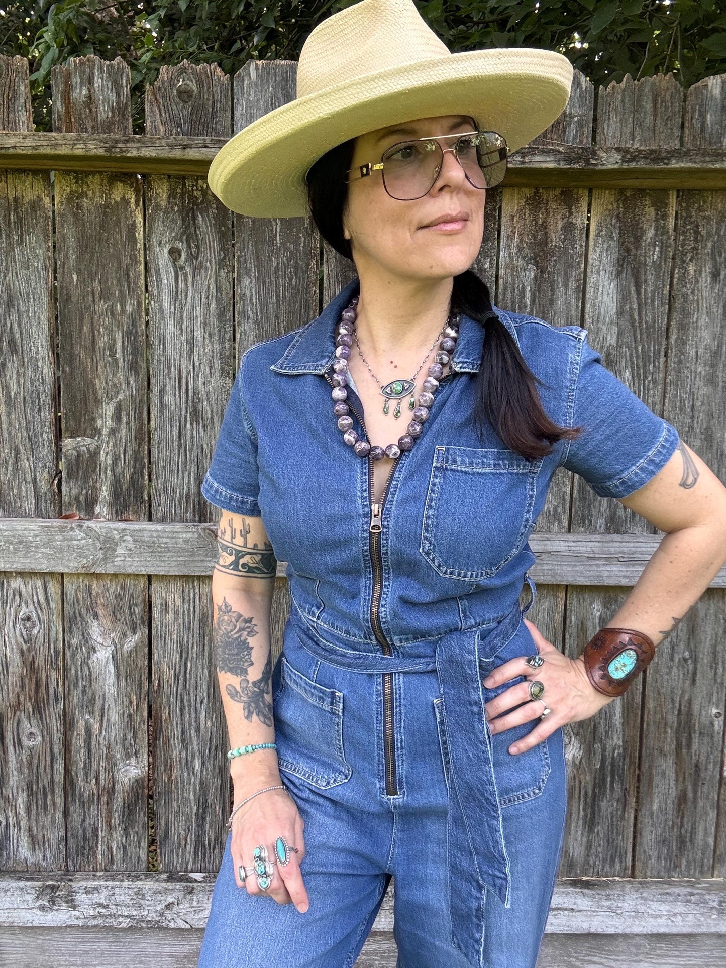 Amethyst necklace, chunky purple gemstone necklace