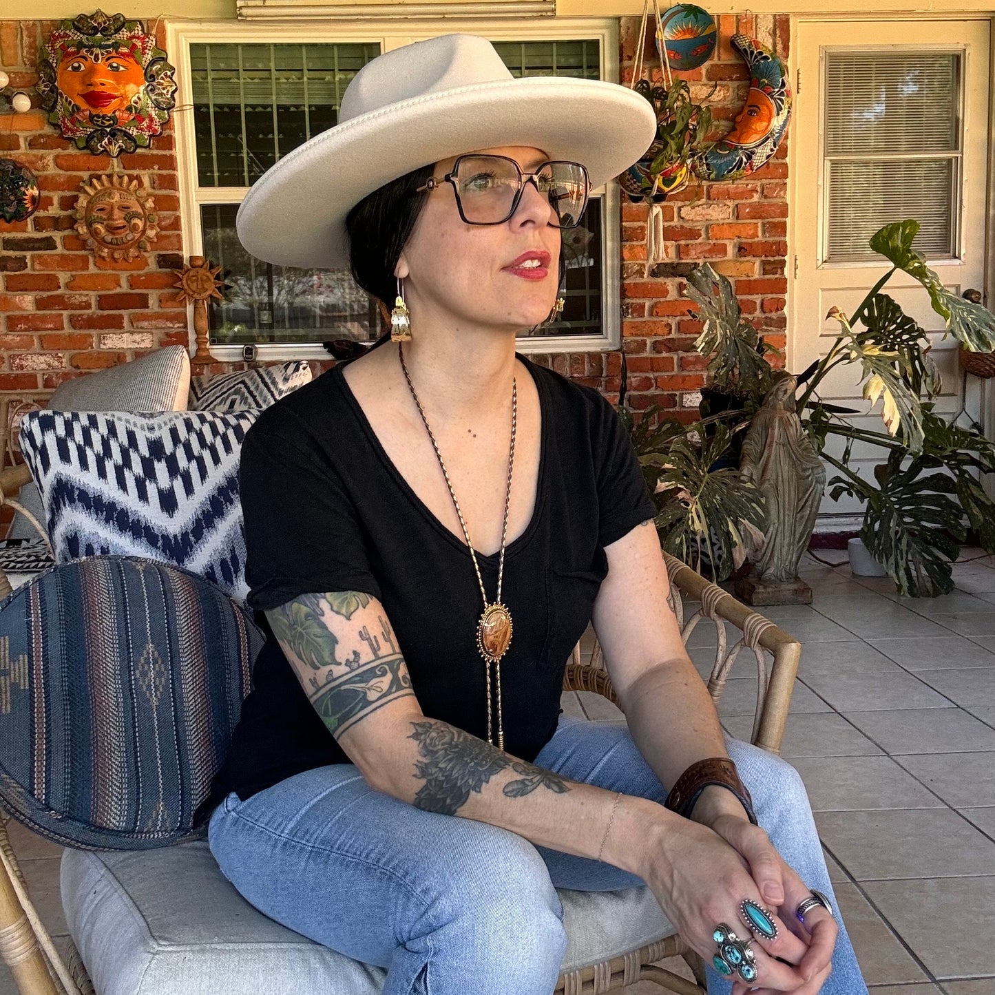 Brass Lizard Hoop Earrings: Tribal Hammered Metal Jewelry