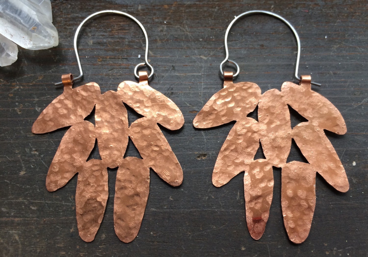 Brutalist Copper Pinecone Hoop Earrings: Modern Pod Design
