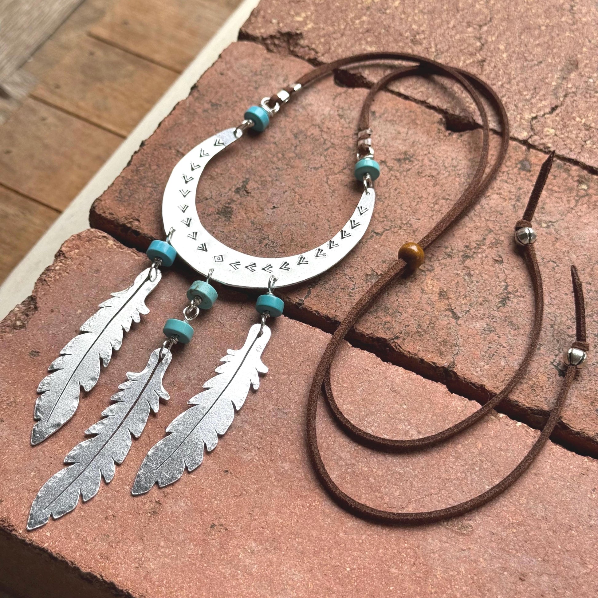 Crescent Moon & Feather Talisman Necklace