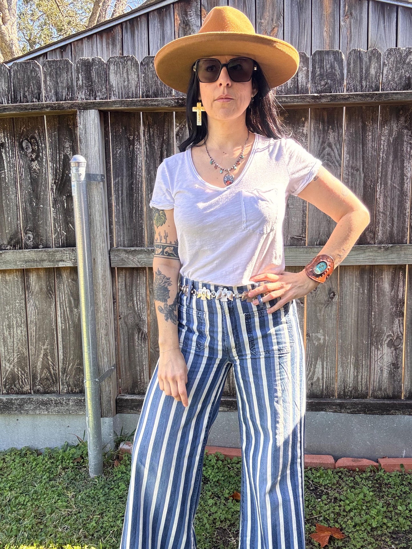 Hand Stamped Brass Cross Earrings, Sacred Celestial Jewelry