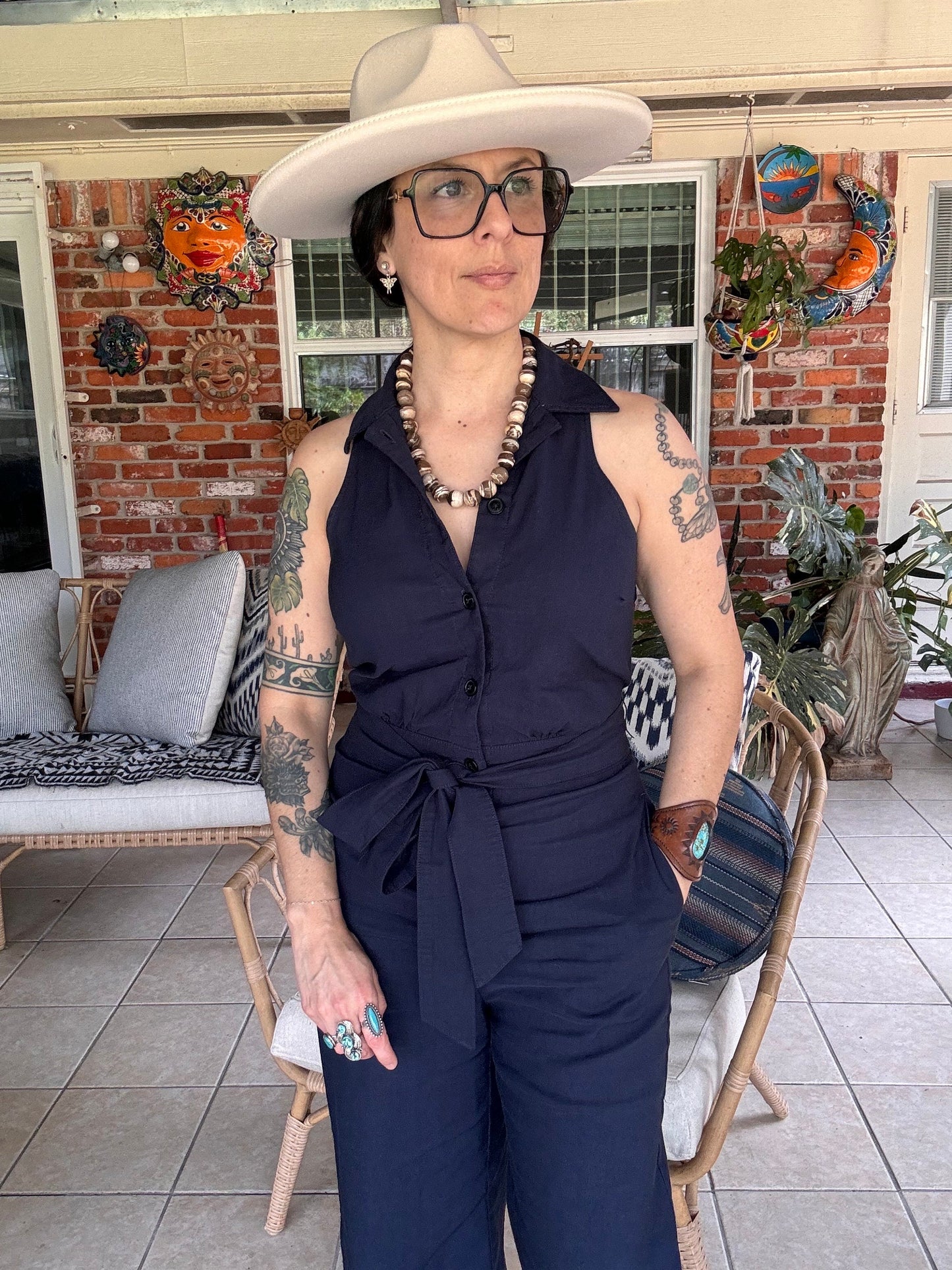 Handmade Brown Zebra Jasper Necklace: Chunky Striped Gemstone