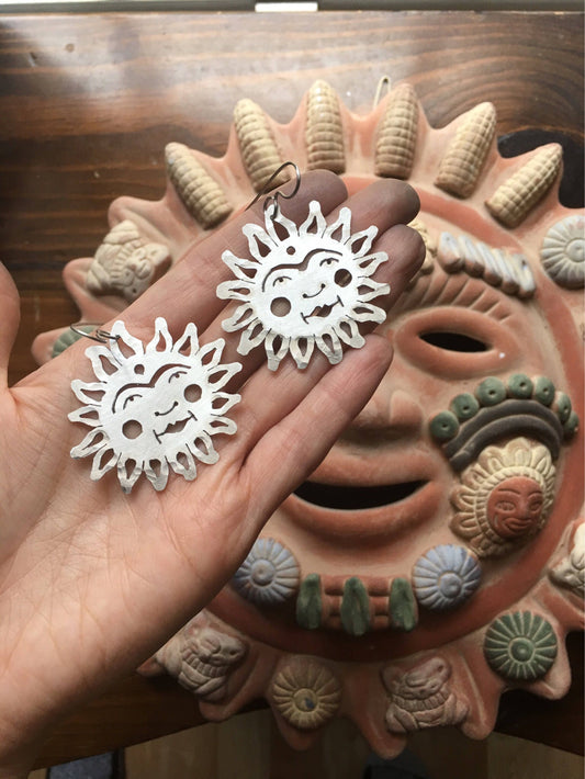 Handmade Mexican Sun Face Earrings: Adriana Soto Design
