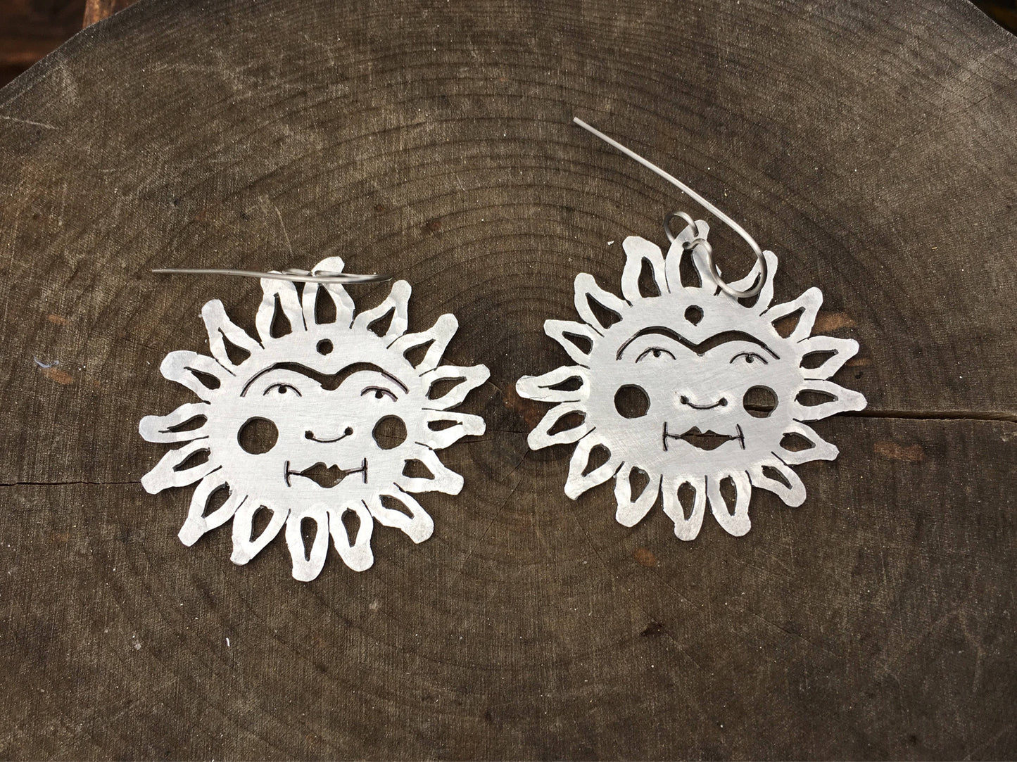 Handmade Mexican Sun Face Earrings: Adriana Soto Design