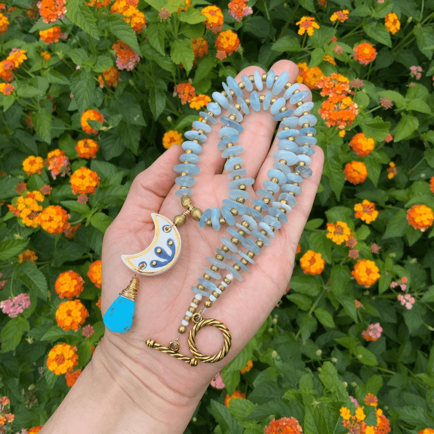 Indigo Moon and Aquamarine necklace