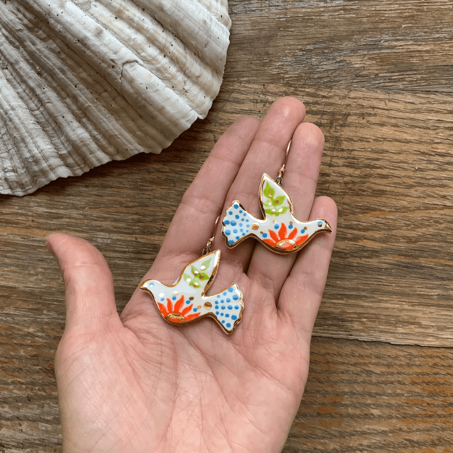 Ceramic Pajarito earrings