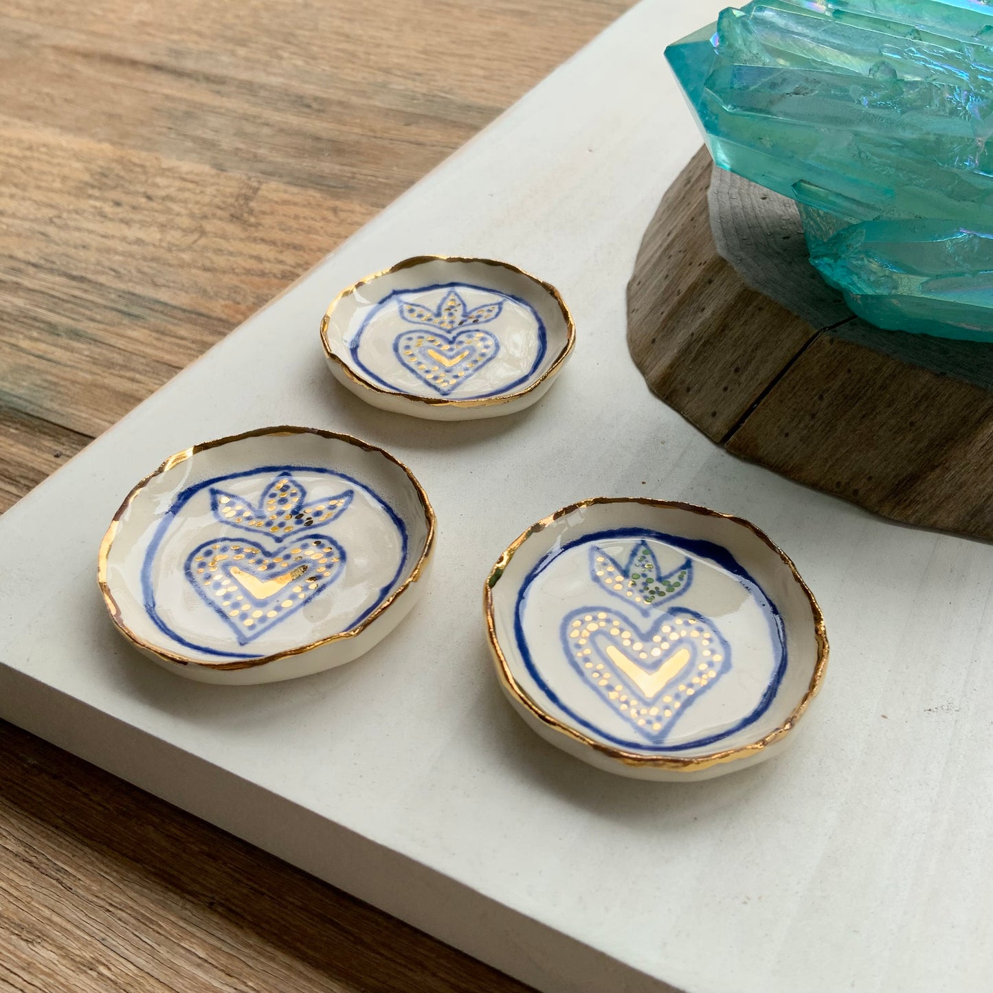 Mini ceramic Milagro heart trinket dish