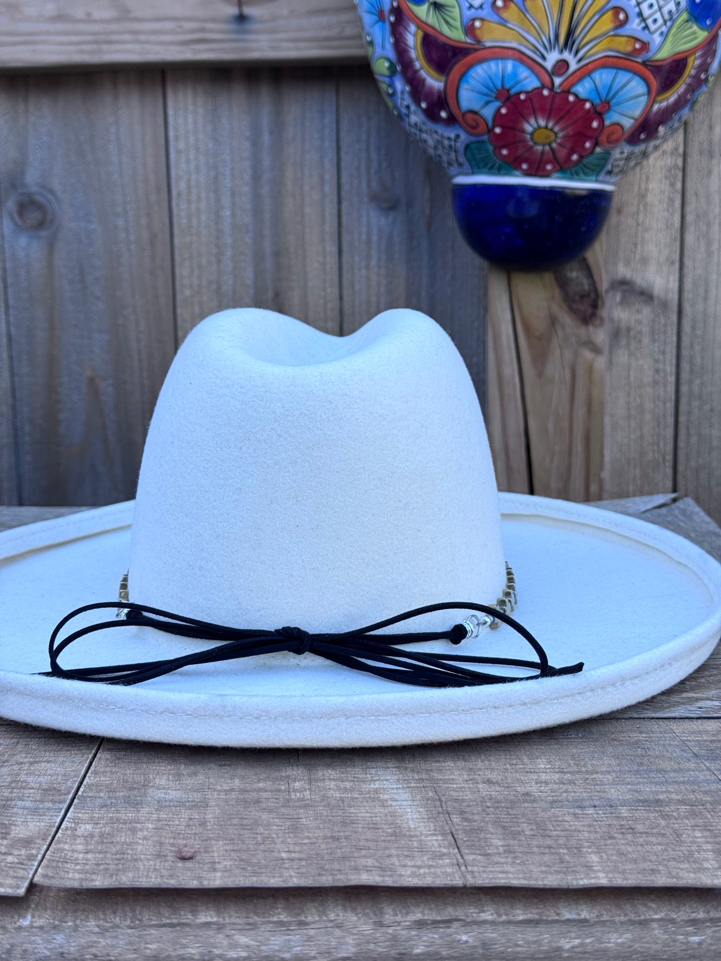 Golden hematite cross hat band, gold stone cross hat band