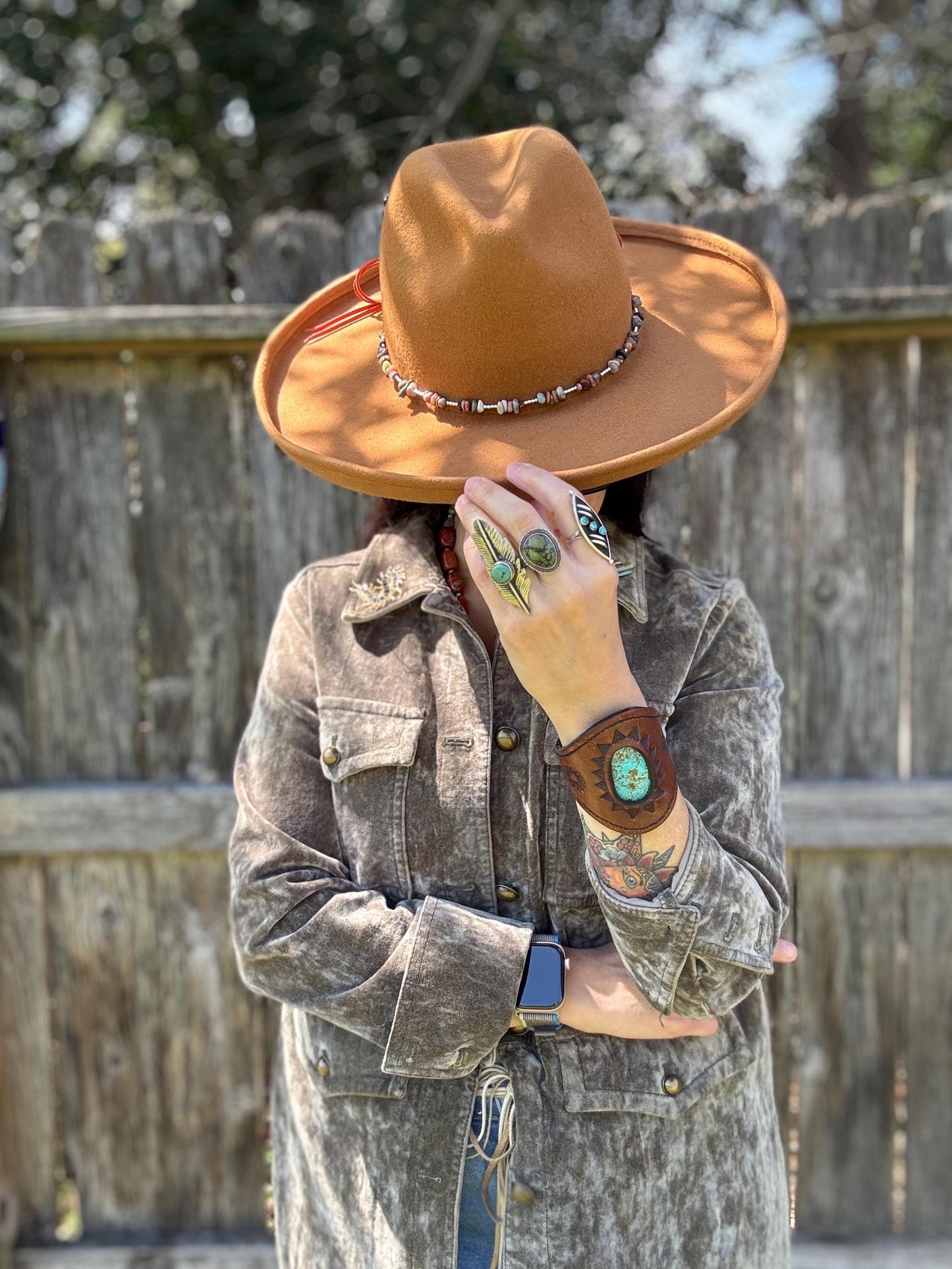Mookaite Jasper Hat Band with Hematite Accents | Southwest Style