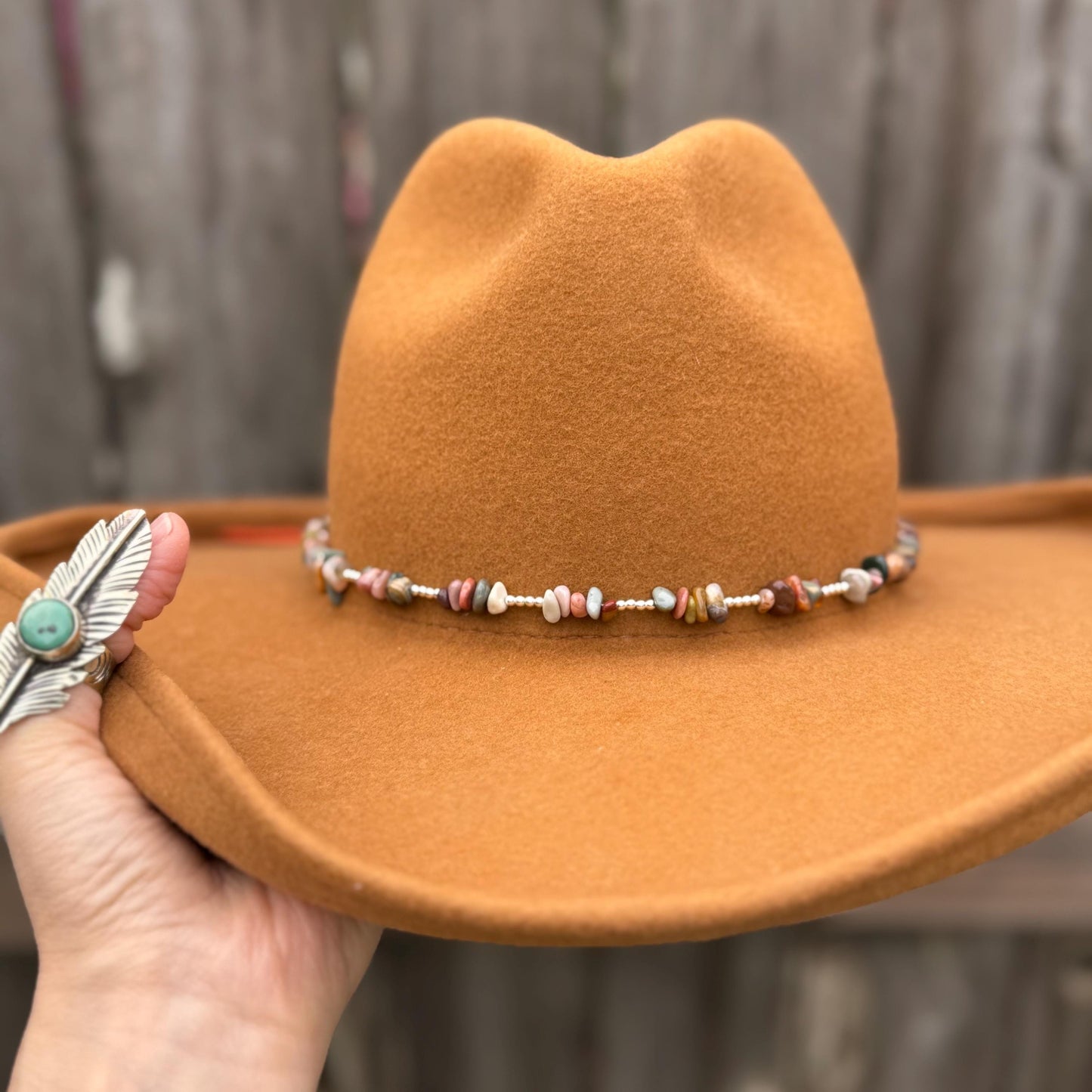 Mookaite Jasper Hat Band with Hematite Accents | Southwest Style