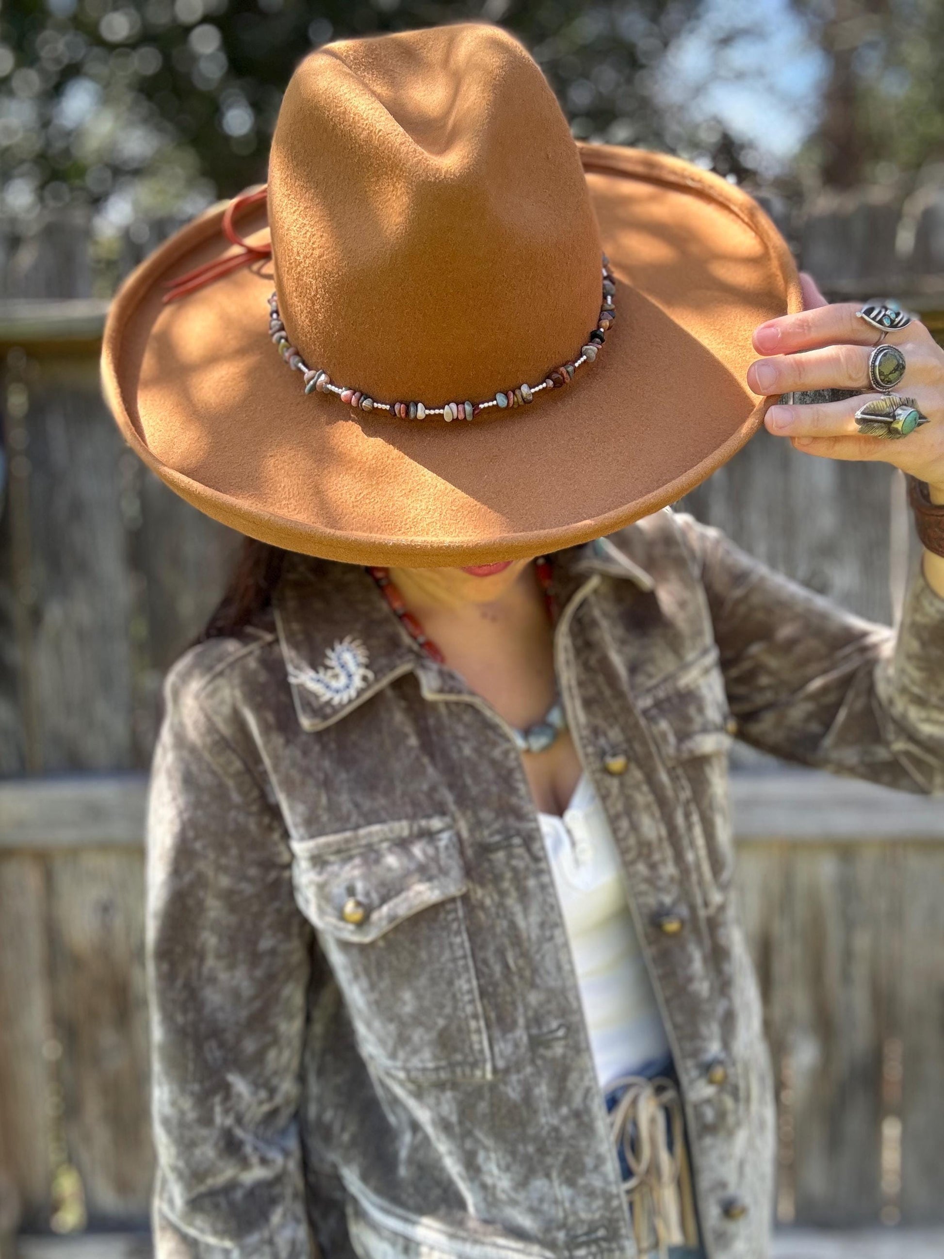 Mookaite Jasper Hat Band with Hematite Accents | Southwest Style