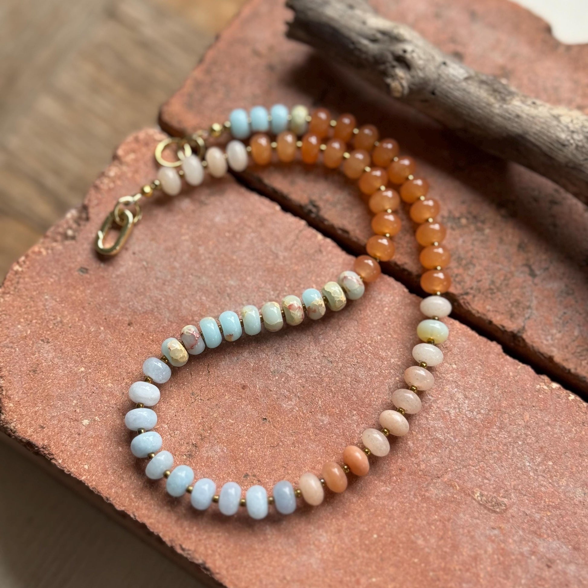 Pastel Dyed Jade choker Necklace | Handmade Boho Gemstone Layering Necklace (etsy image id: 8077470177)