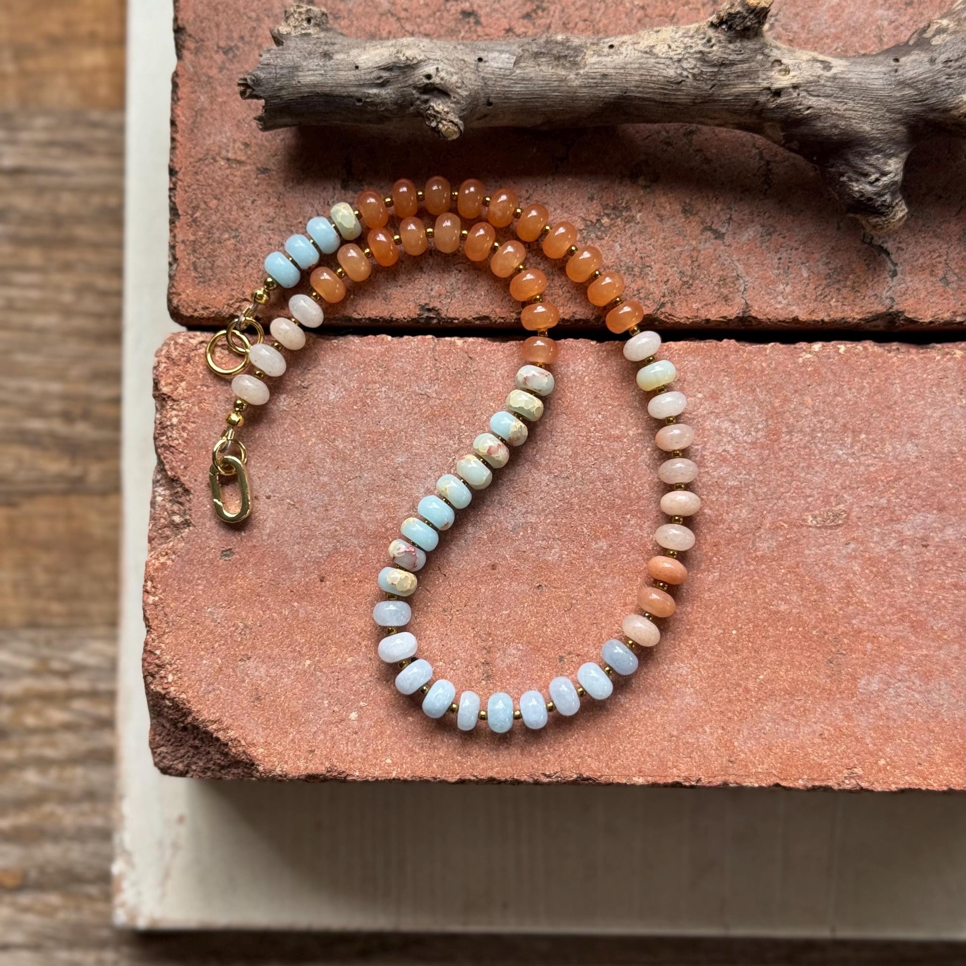 Pastel Dyed Jade choker Necklace | Handmade Boho Gemstone Layering Necklace (etsy image id: 8077466675)