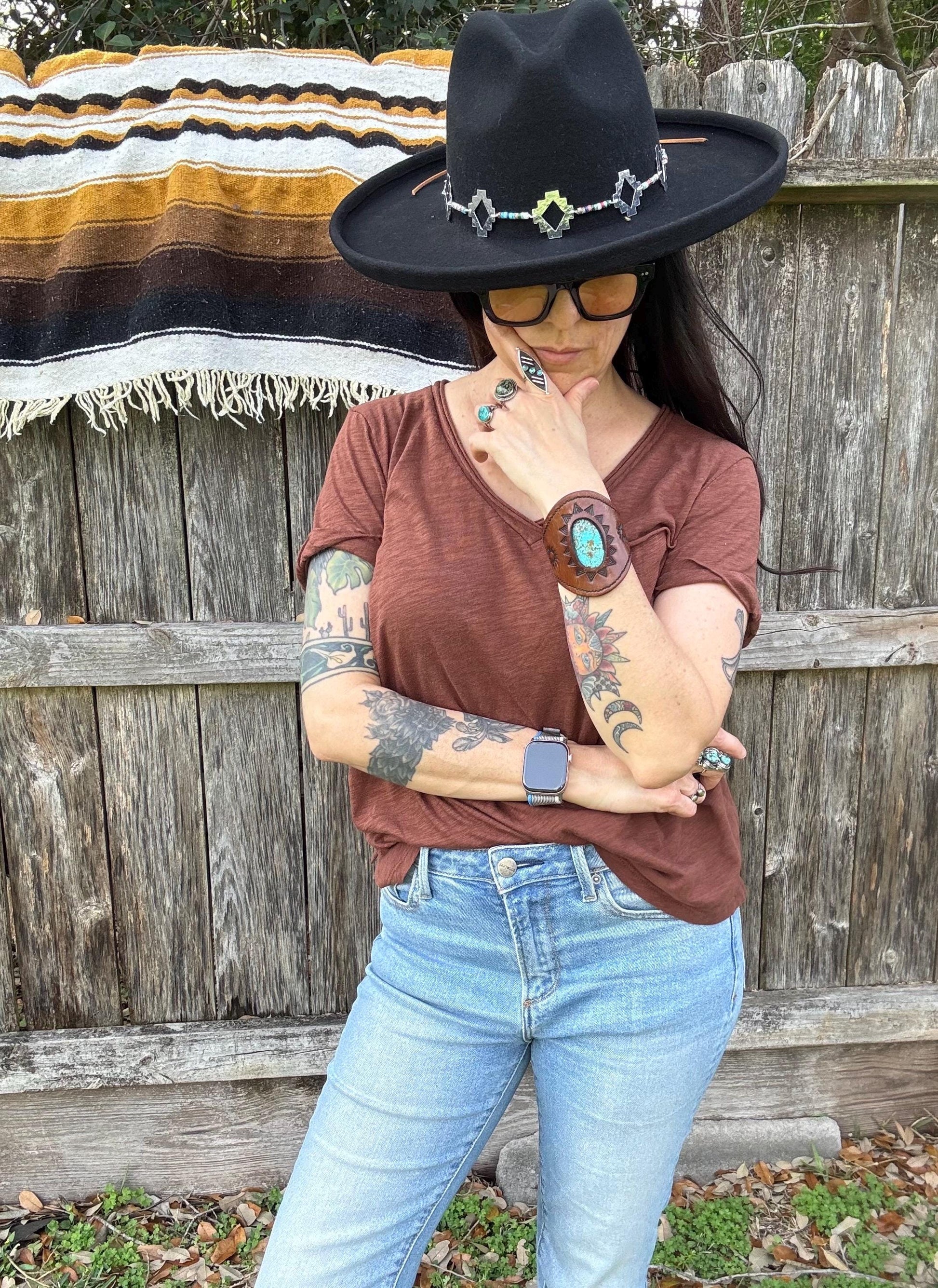 Santa Fe Hatband, Southwest heishi bead hat band