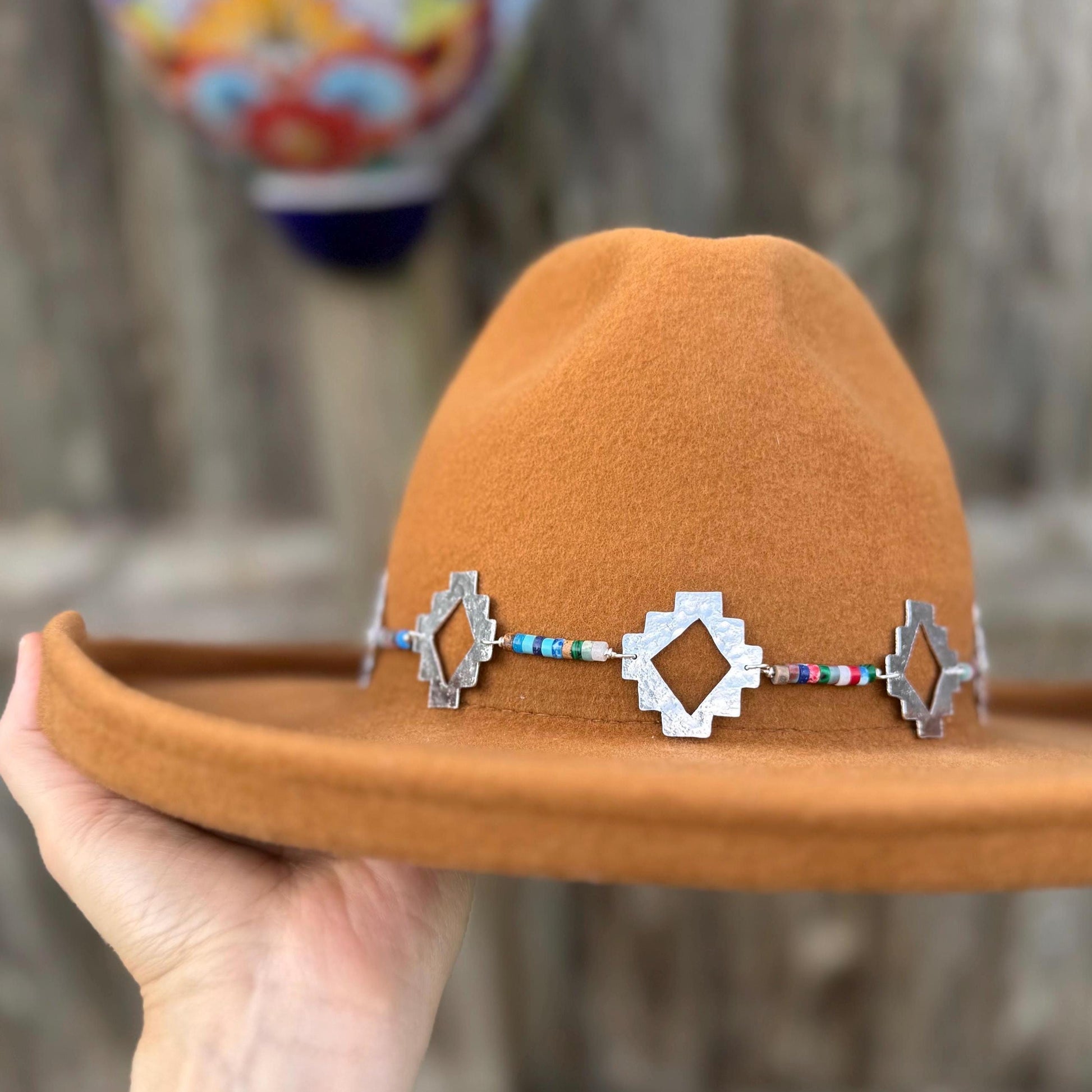 Santa Fe Hatband, Southwest heishi bead hat band