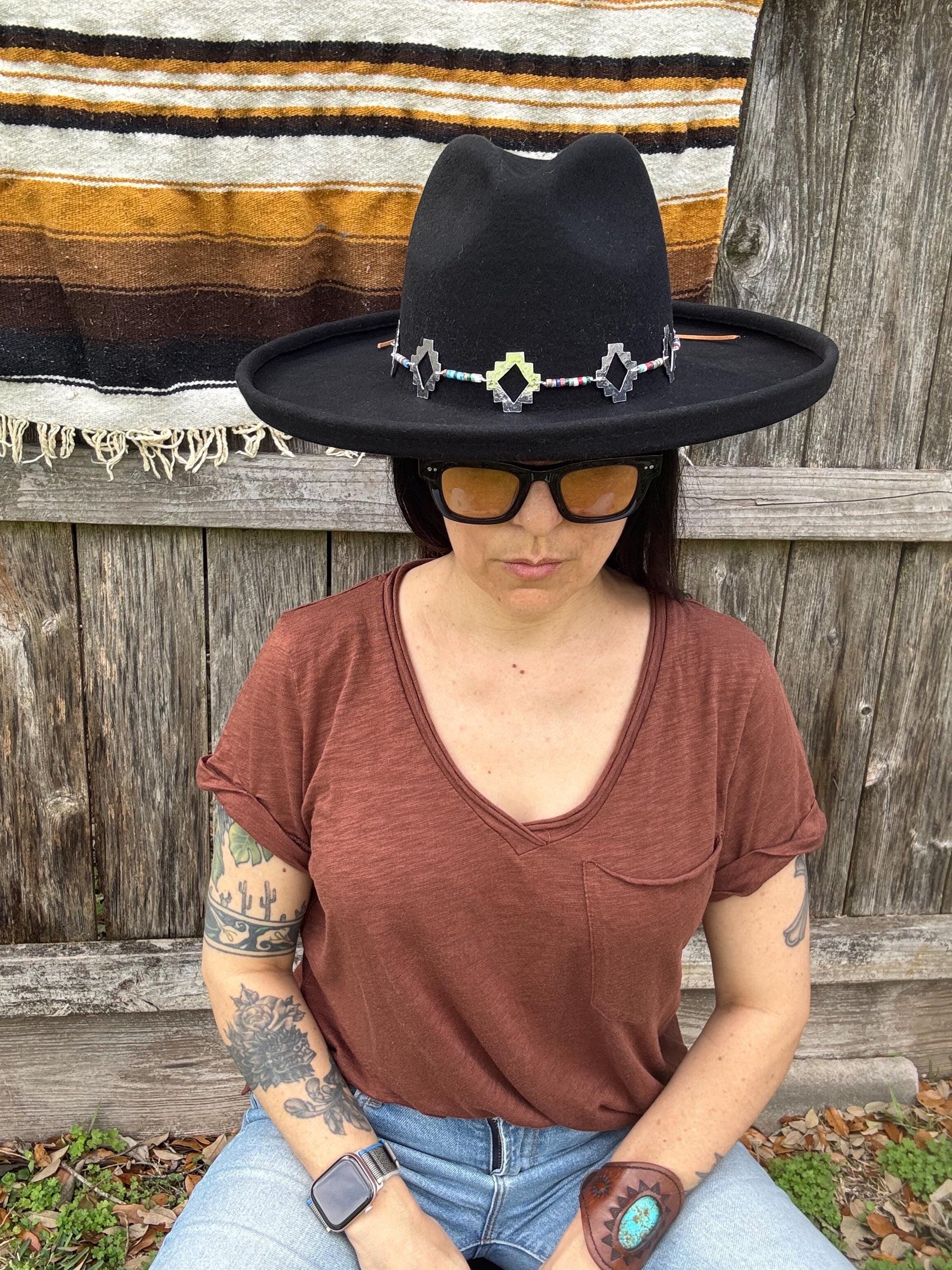 Santa Fe Hatband, Southwest heishi bead hat band